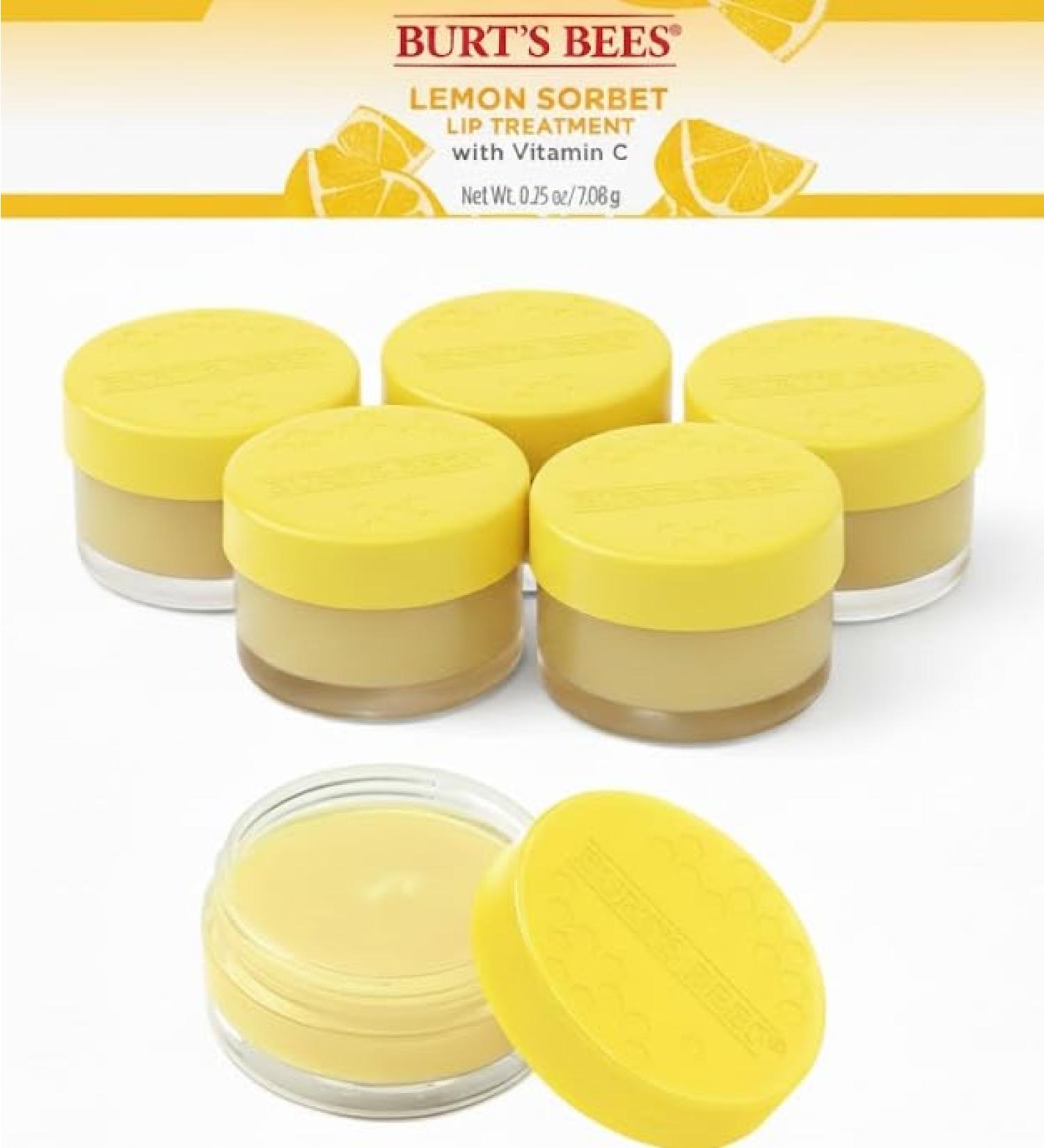 Burt's Bees Lemon Sorbet Lip Treatment with Vitamin C - 100% Natural Origin - 6 Count - Hydrating Moisturizing Nourishing Uplifting Lip Balm - Buy Online on GoSupps.com
