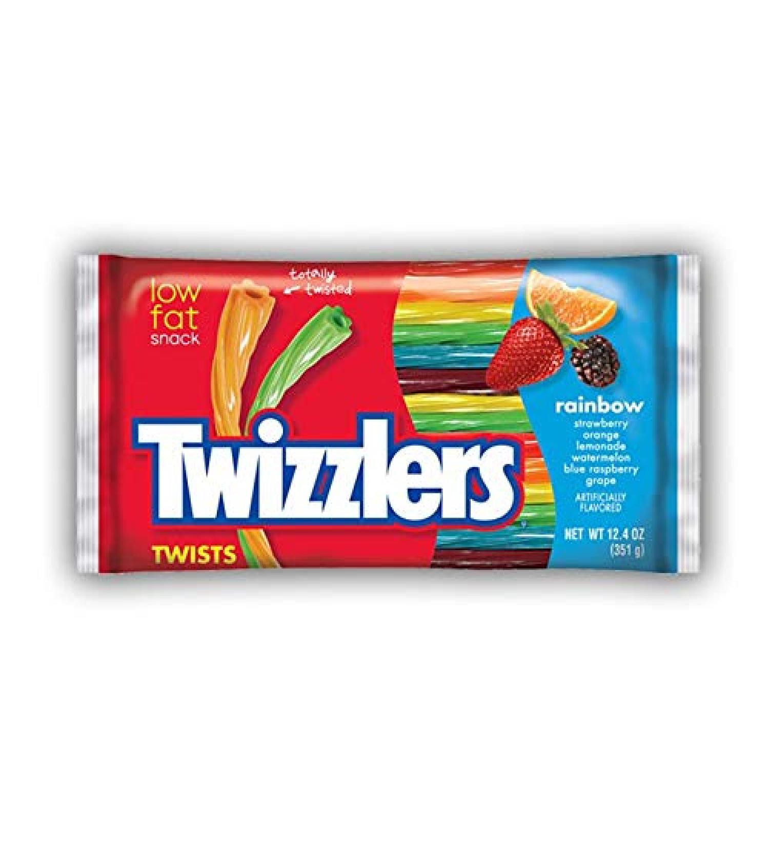 Twizzlers Rainbow Twists - Assorted Sweets Candy Sticks Fruit Treats 351g
