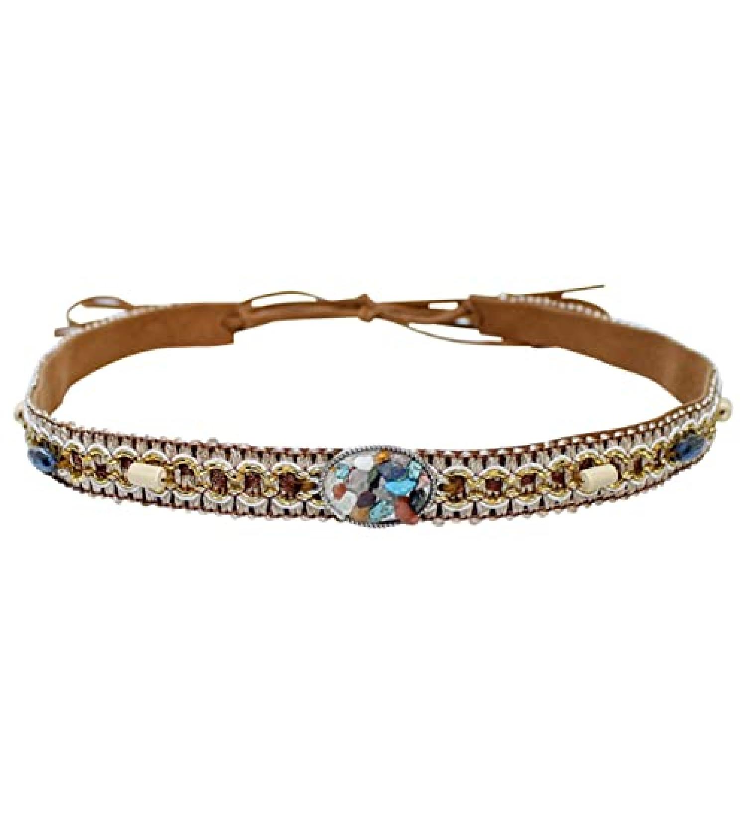 Kalerona G/D/Brown Cowboy Hat Band - Stylish Western Hat Accessory - Buy Online on GoSupps.com
