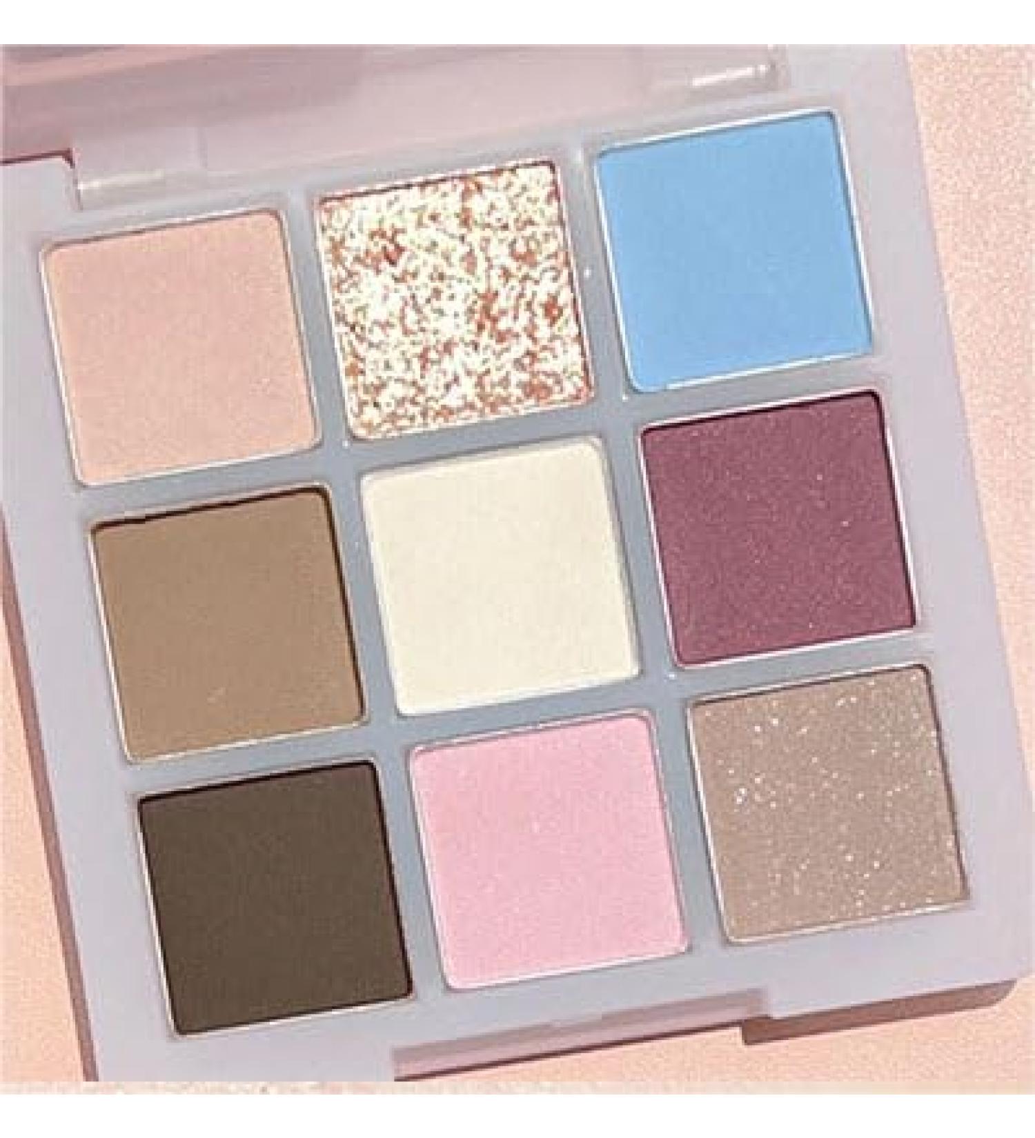 Lovelycat 9 Colors Glitter Eyeshadow Makeup Palette Matte High Pigmented Colorful Creamy Texture Eye Shadow Powder Natural Waterproof Long Lasting Eyeshadow Powder Cosmetics (Blue) - Buy Online on GoSupps.com