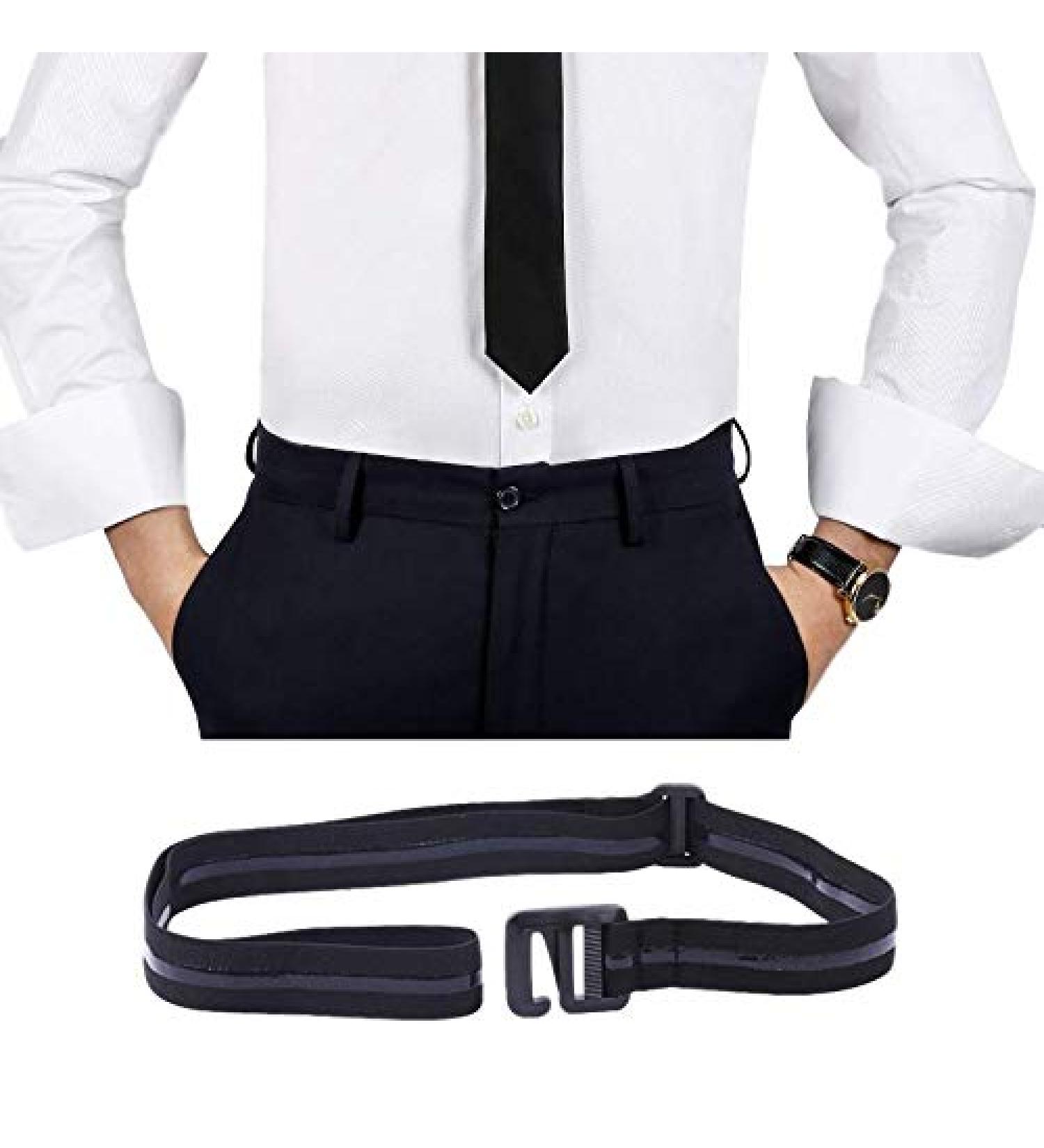 CBPNEISEK Elastic Shirt Stay for Men Stretchable and Adjustable Waist Belt with Flexible Comfort and Silicone Touch Points/77 2.5*120cm Black - Buy Online on GoSupps.com