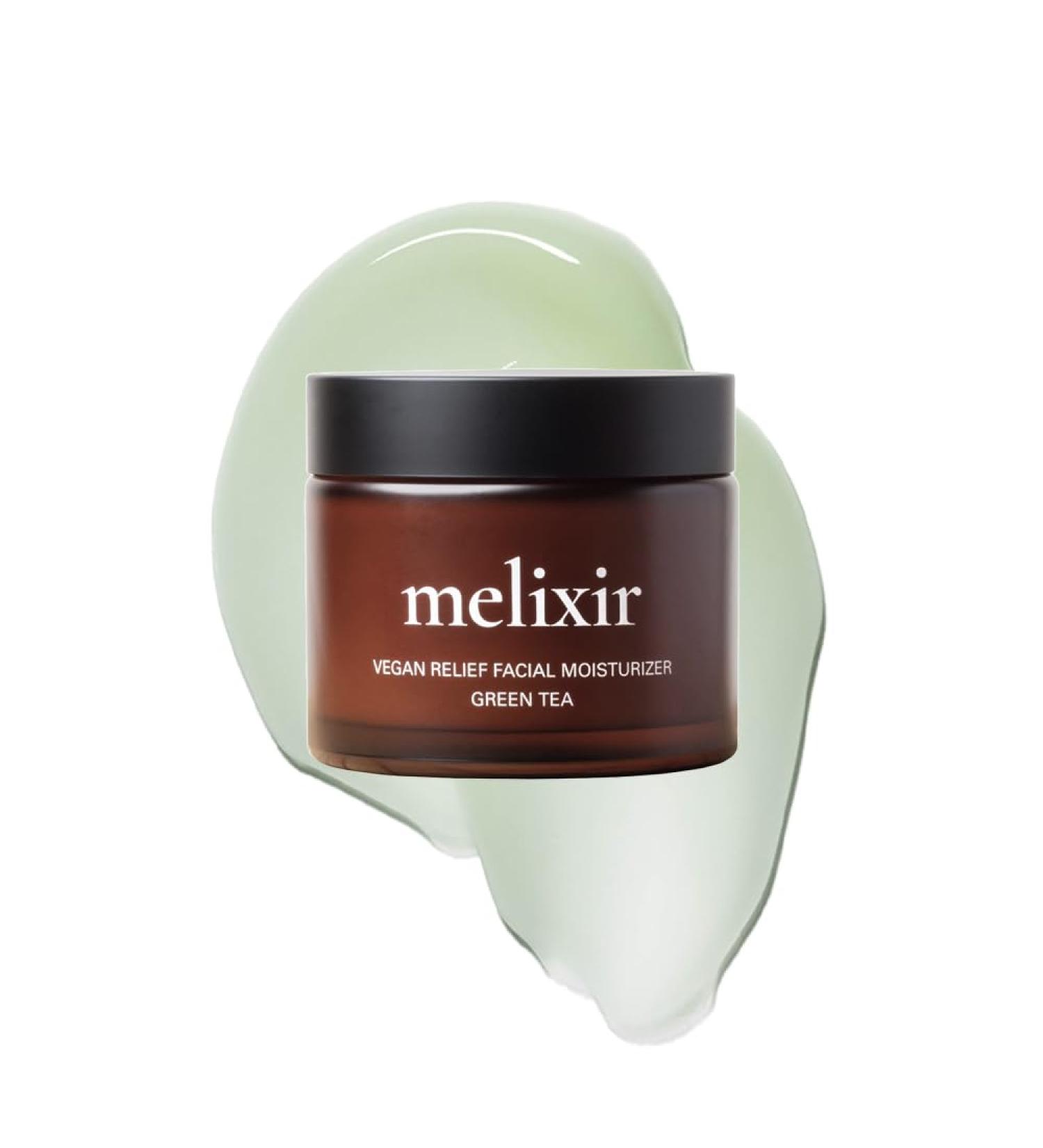 Melixir Vegan Relief Facial Moisturizer Hydrating and Soothing Daily Cream For Dry & Sensitive Skin Lightweight with Korean Green Tea and Centella Asiatica For Men and Women (2.7 fl. oz./80ml) - Buy Online on GoSupps.com