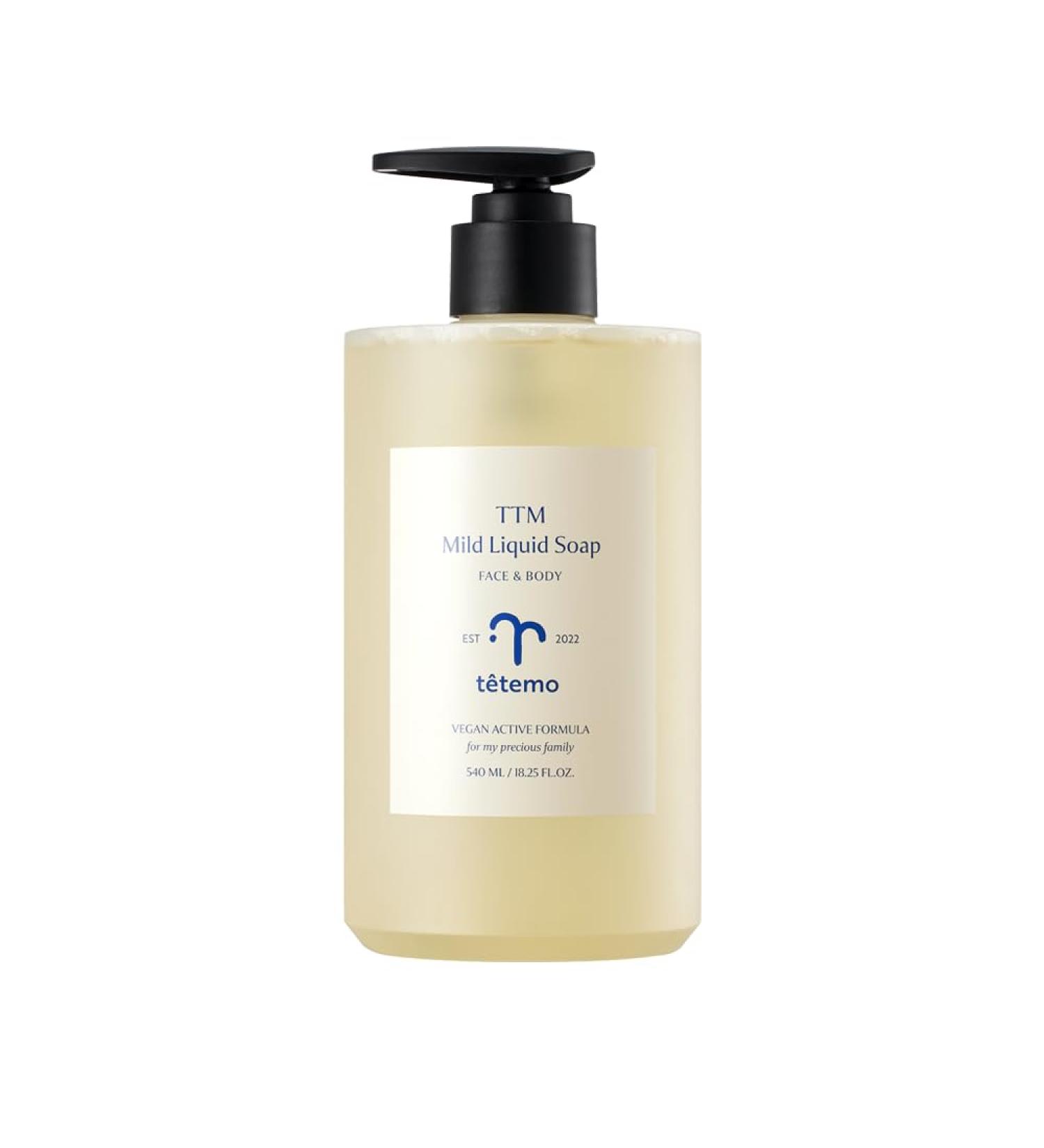 TETEMO TTM Mild Liquid Soap - Gentle Face & Body Cleanser | 18.25 fl. oz. / 540ml - Perfect for All Skin Types | International Shipping Available - Buy Online on GoSupps.com