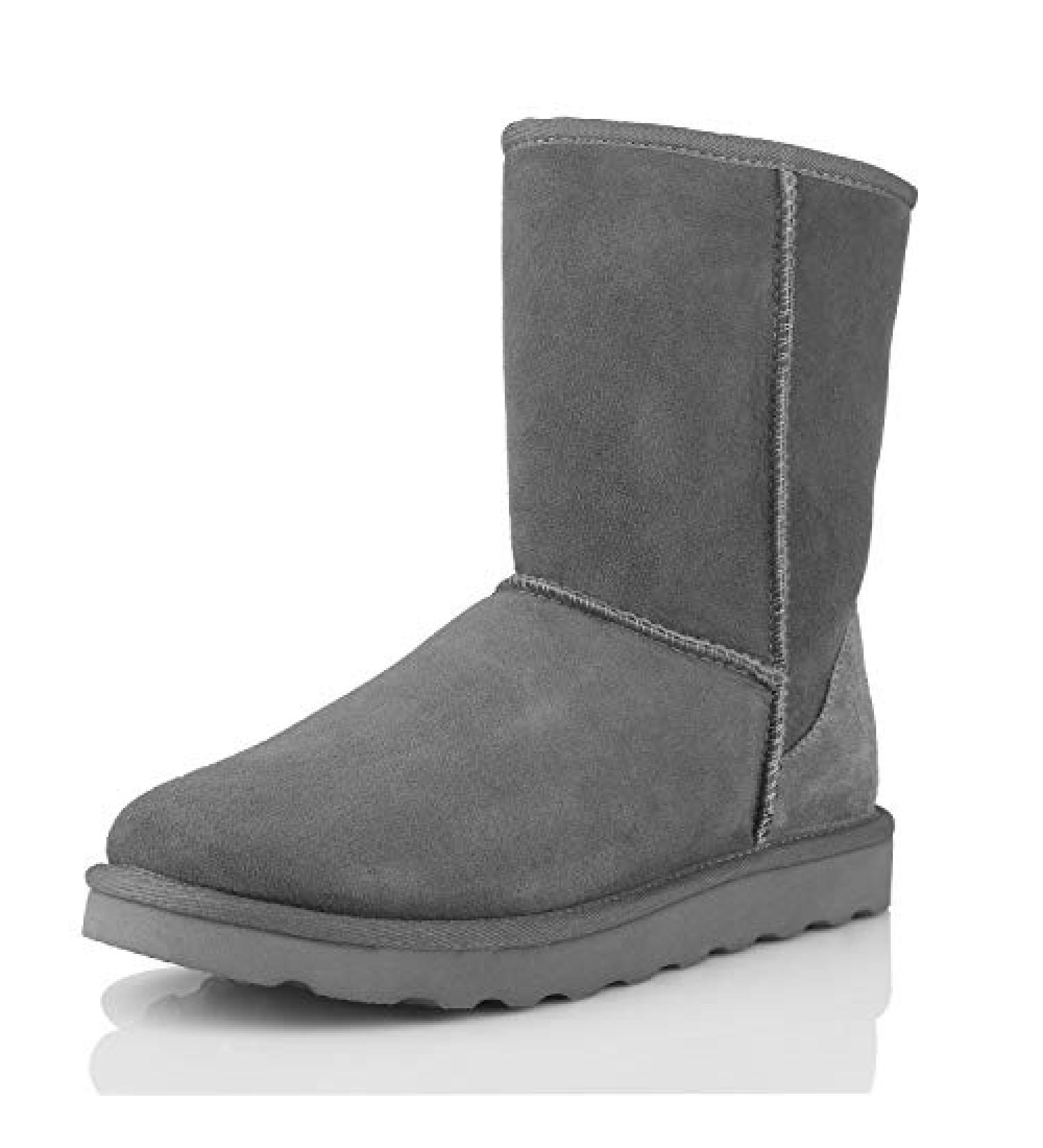WaySoft Genuine Australia Sheepskin Mid Calf Fur Winter Boots - Women's Size 8 Grey | Water-Resistant Shearling Furry Boots - Buy Online on GoSupps.com
