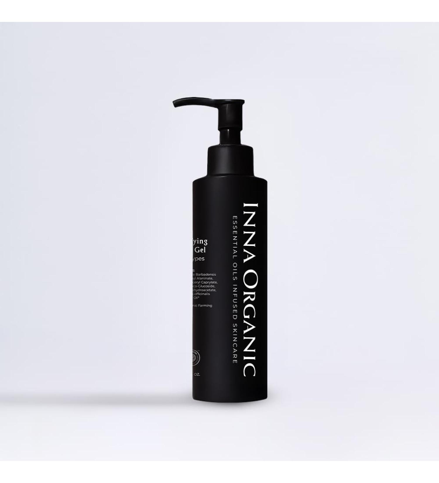 INNA ORGANIC Skin Purifying Cleansing Gel, Makeup Remover & Gentle Face Cleanser, EWG & COSMOS Certified | Essential Oils Infused Skin Care | Luxury Clean Beauty - Buy Online on GoSupps.com