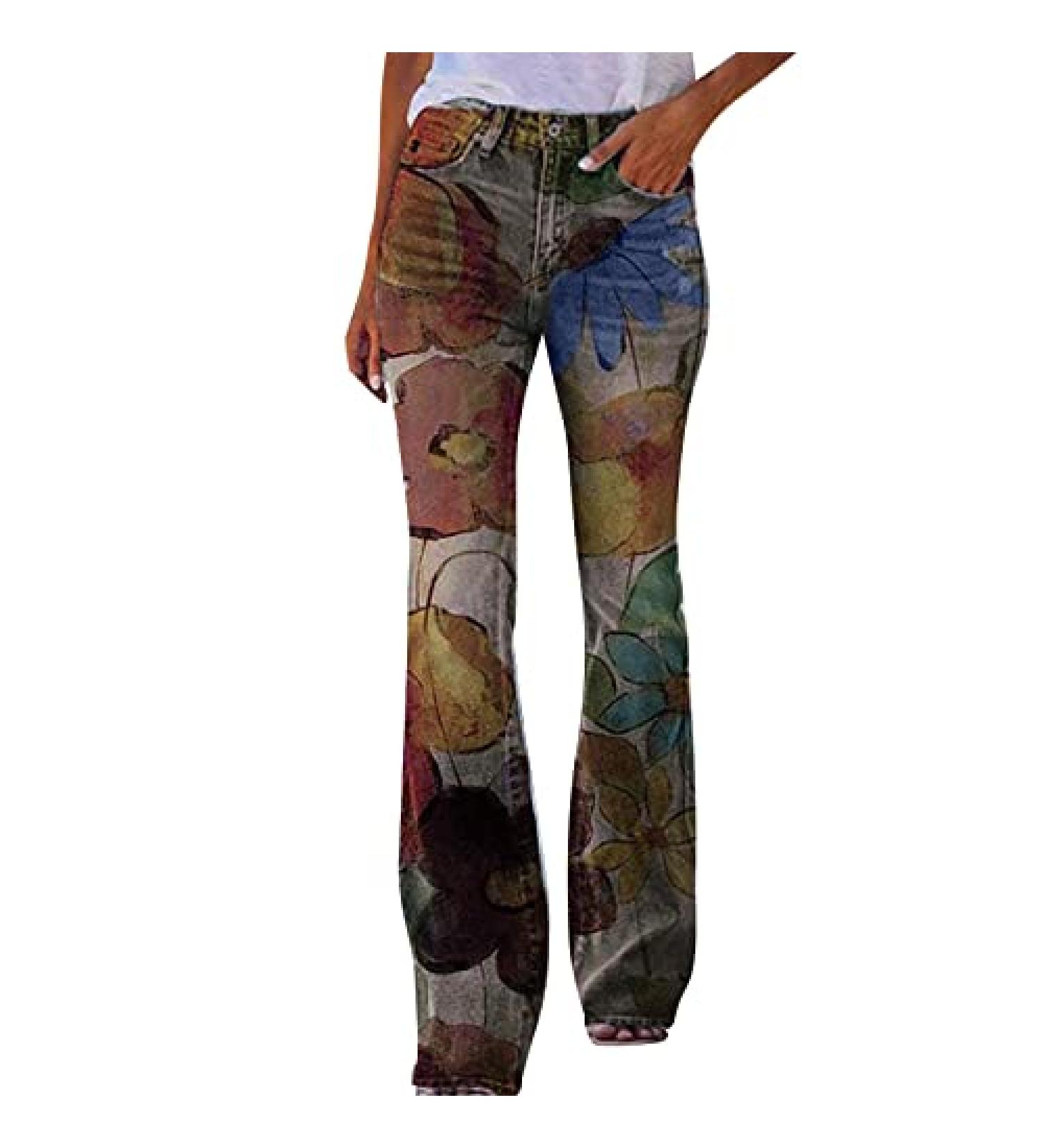 Beshionljs Women Long Running Pants with Pockets - Gold Print, High Waist XX-Large Sweatpants - Buy Online on GoSupps.com