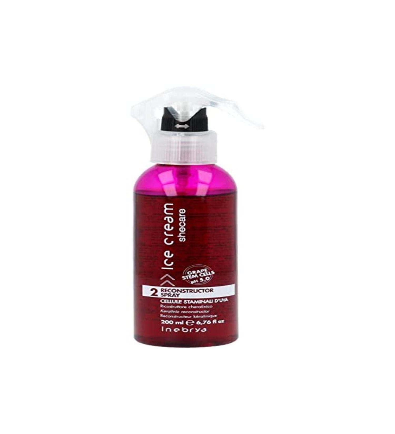 Inebrya Ice Cream Shecare Keratinic Reconstructor Spray with Grape Stem Cells 200ml/6.76ozFree Starry Lip Plumping Gloss Tube 10ml