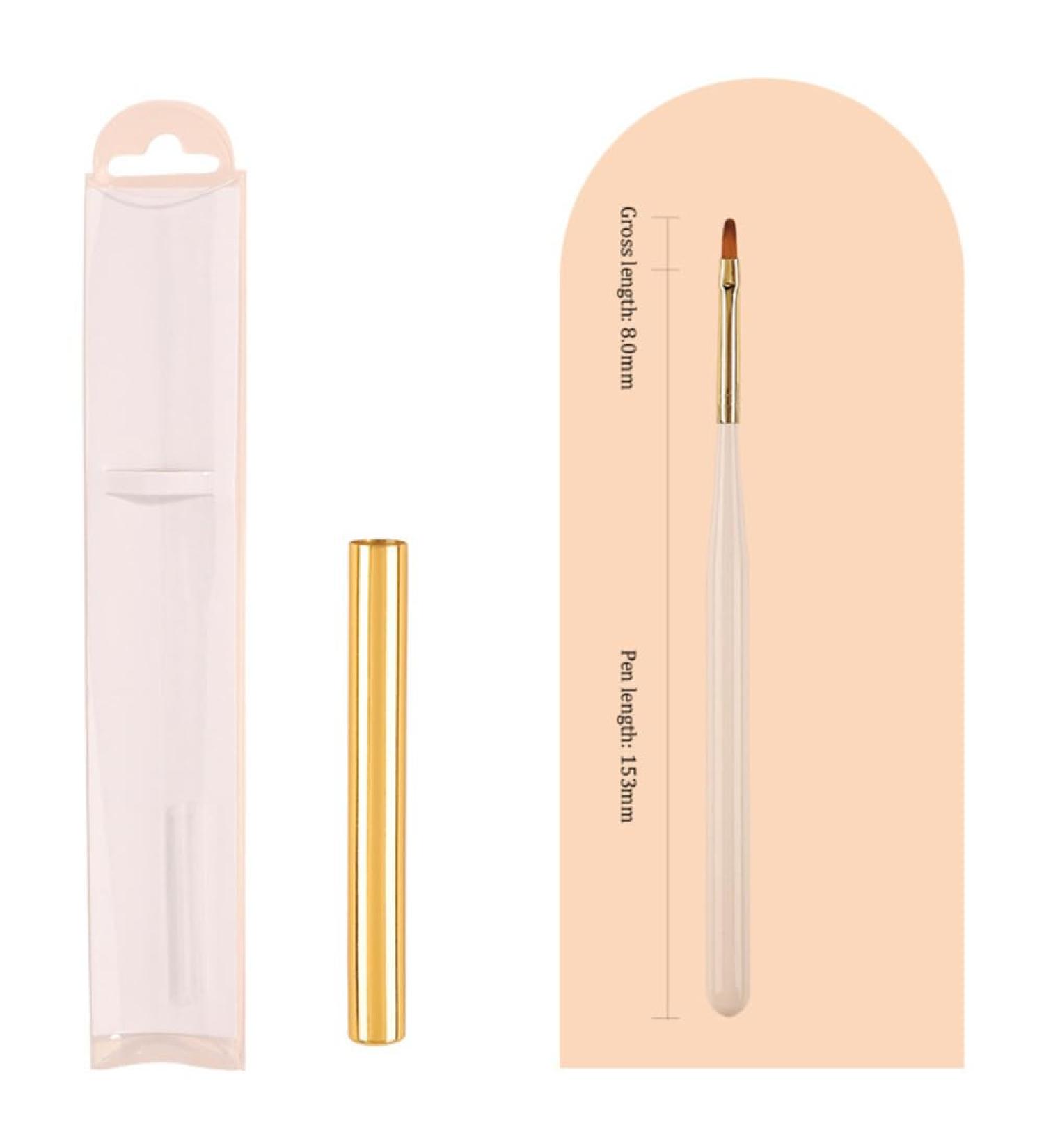 Japanese White Gold Rod Nail Pen Set - 12 Sizes Nail Brush Pen Set for Manicure