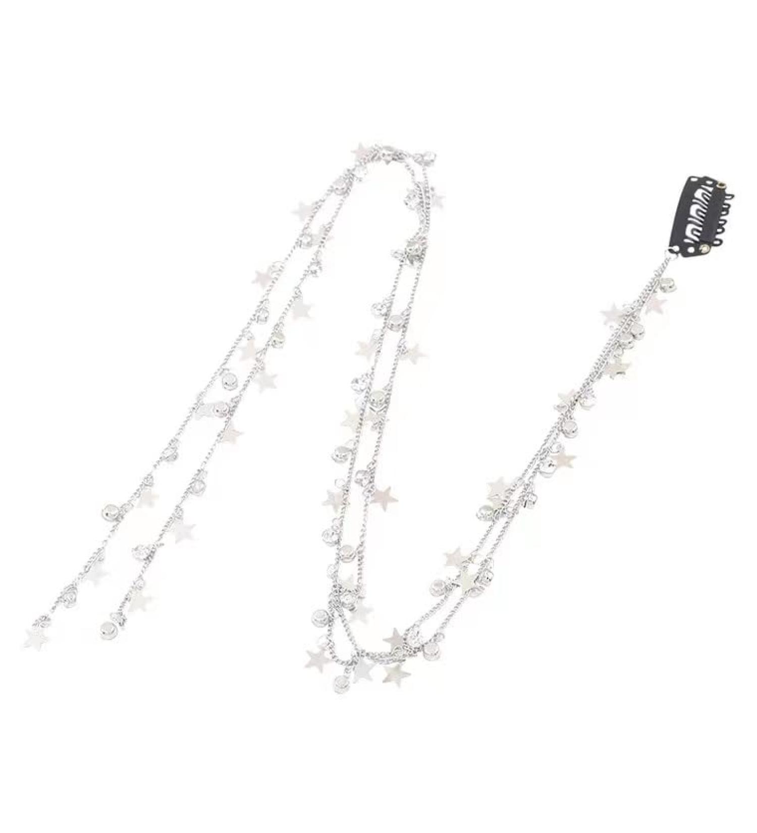 Zipetatah Tassel Hair Clips - Festival Sequins Head Chain & Wedding Accessories for Women - Star Dangle Fashion Headpiece - Buy Online on GoSupps.com
