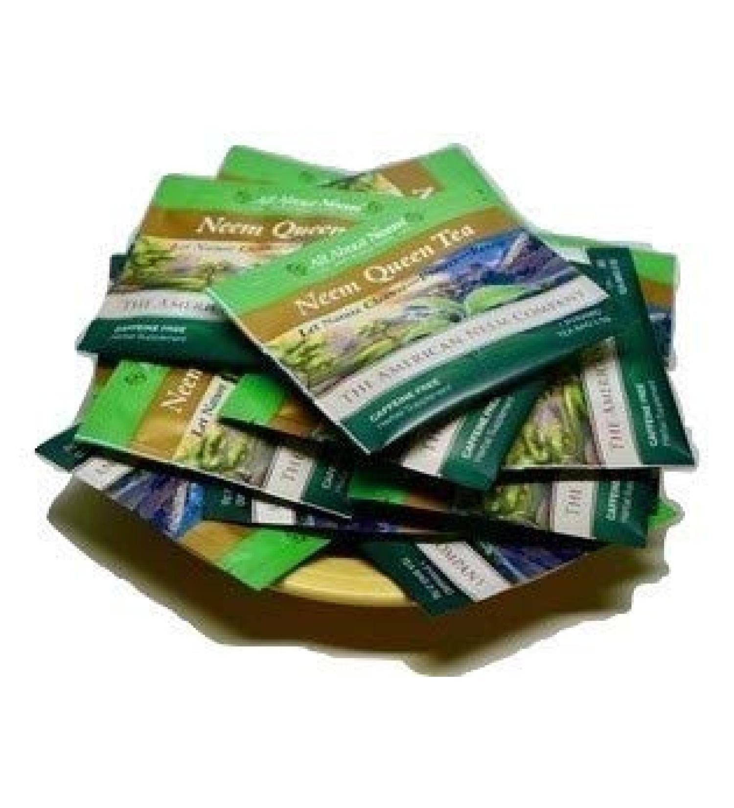 Neem Queen Tea Bags 30 Count Wrapped for Travel Organic Green America's Choice Slow Dried Under Shade Pyramid Tea Bags Neem is The Bio Film Buster