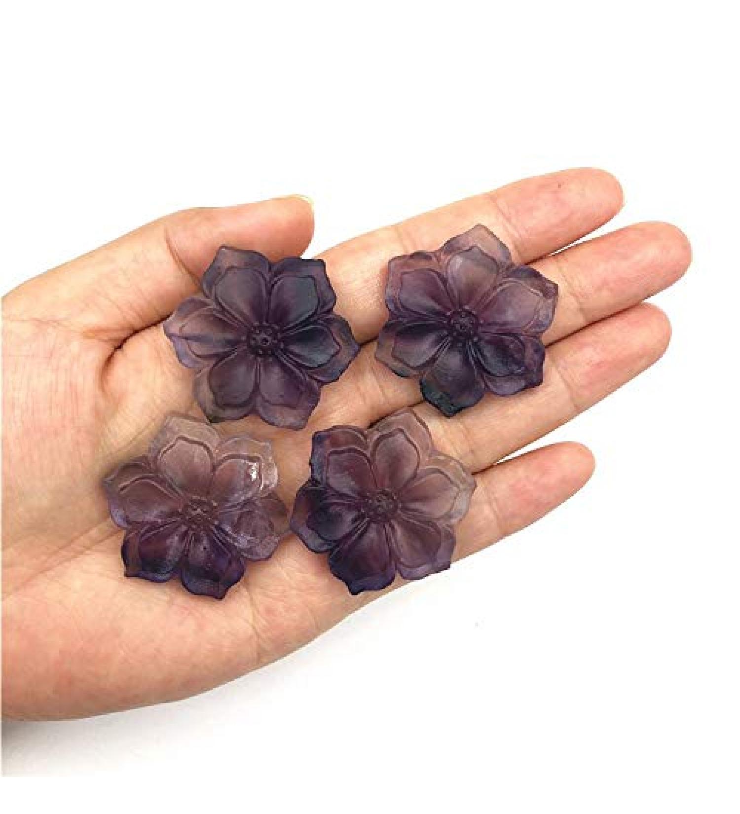 Beautiful 1PC Natural Fluorite Bauhinia Shaped Crystal Flower Stones Hand Carved Crystal Decor Natural Quartz Crystals Chakra Reiki Balancing - Buy Online on GoSupps.com