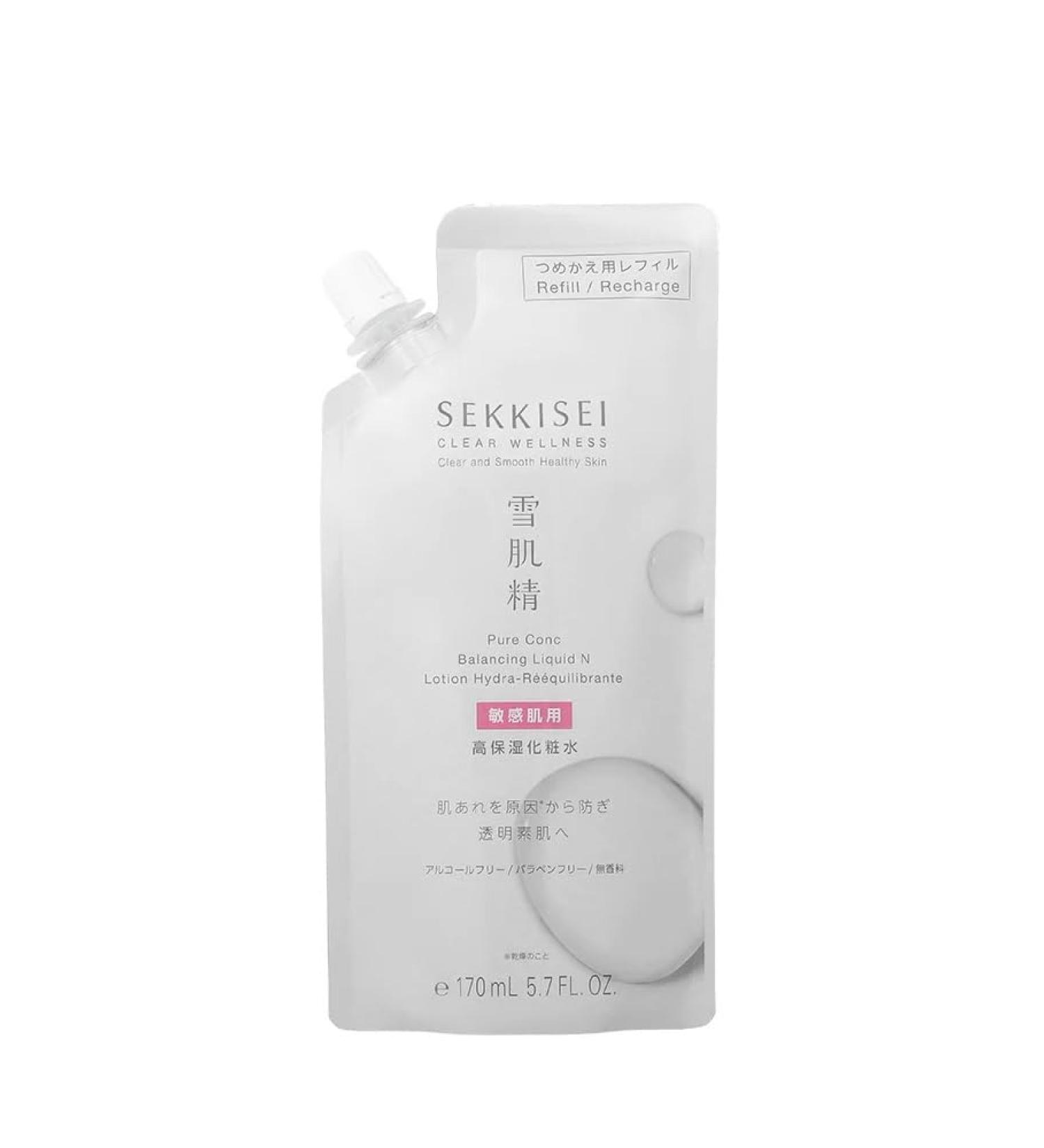 SEKKISEI Clear Wellness Balancing Liquid N Refill Pouch - Best Toner & Moisturizing Water for Sensitive Skin | 5.7 oz - International Shipping Available - Buy Online on GoSupps.com