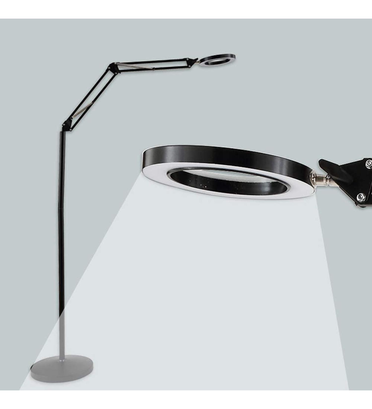 Magnifier LED Magnifying Lamp 8X Floor Lamp Magnifier Lamp High-Definition Optical Glass Rotation Adjustable Angle for Reading Beauty Crafts Jewelry Observation Black - Buy Online on GoSupps.com