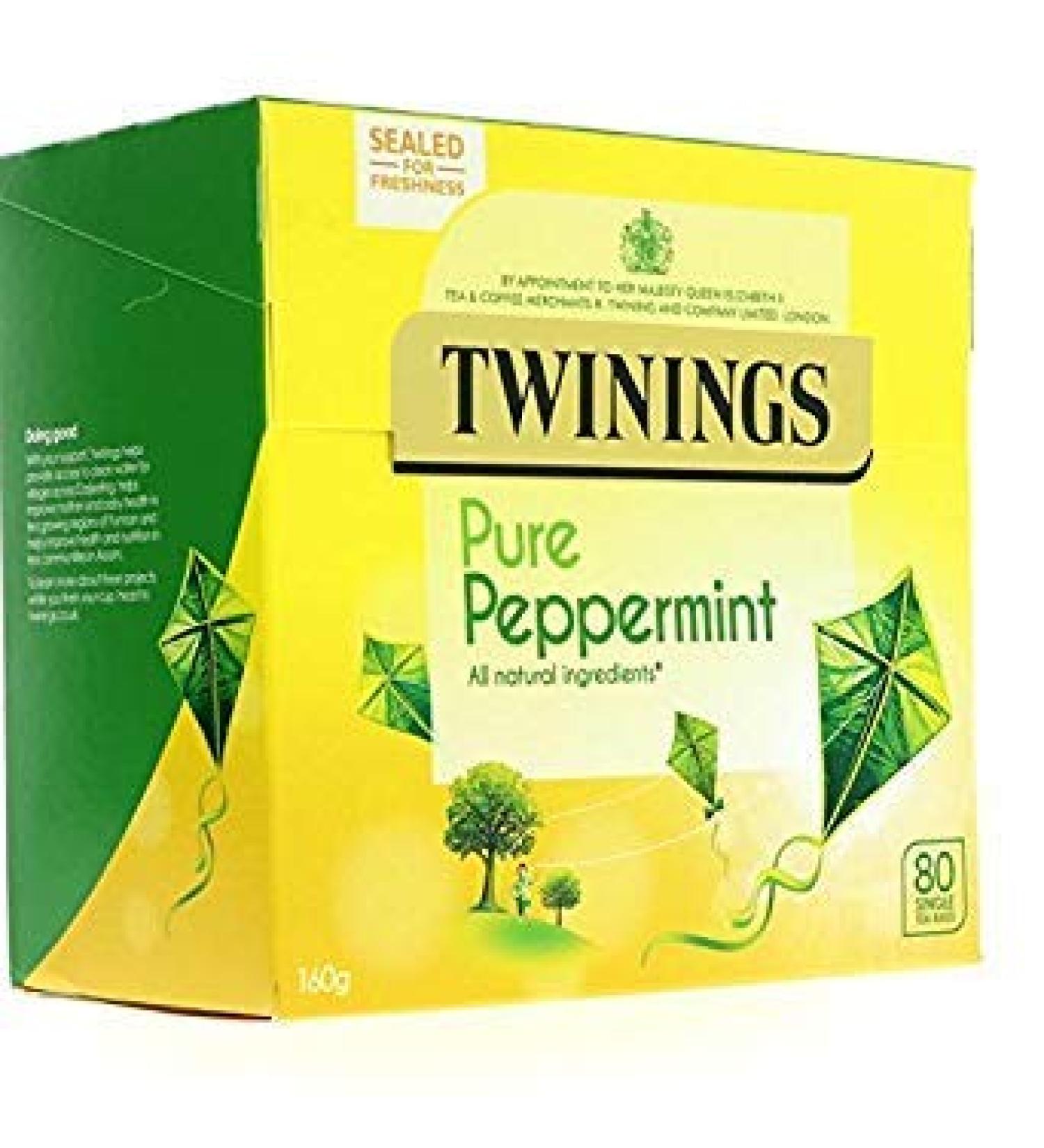 Twinings Pure Peppermint 80 Teabags Mint Peppermint 80 Count (Pack of 1)