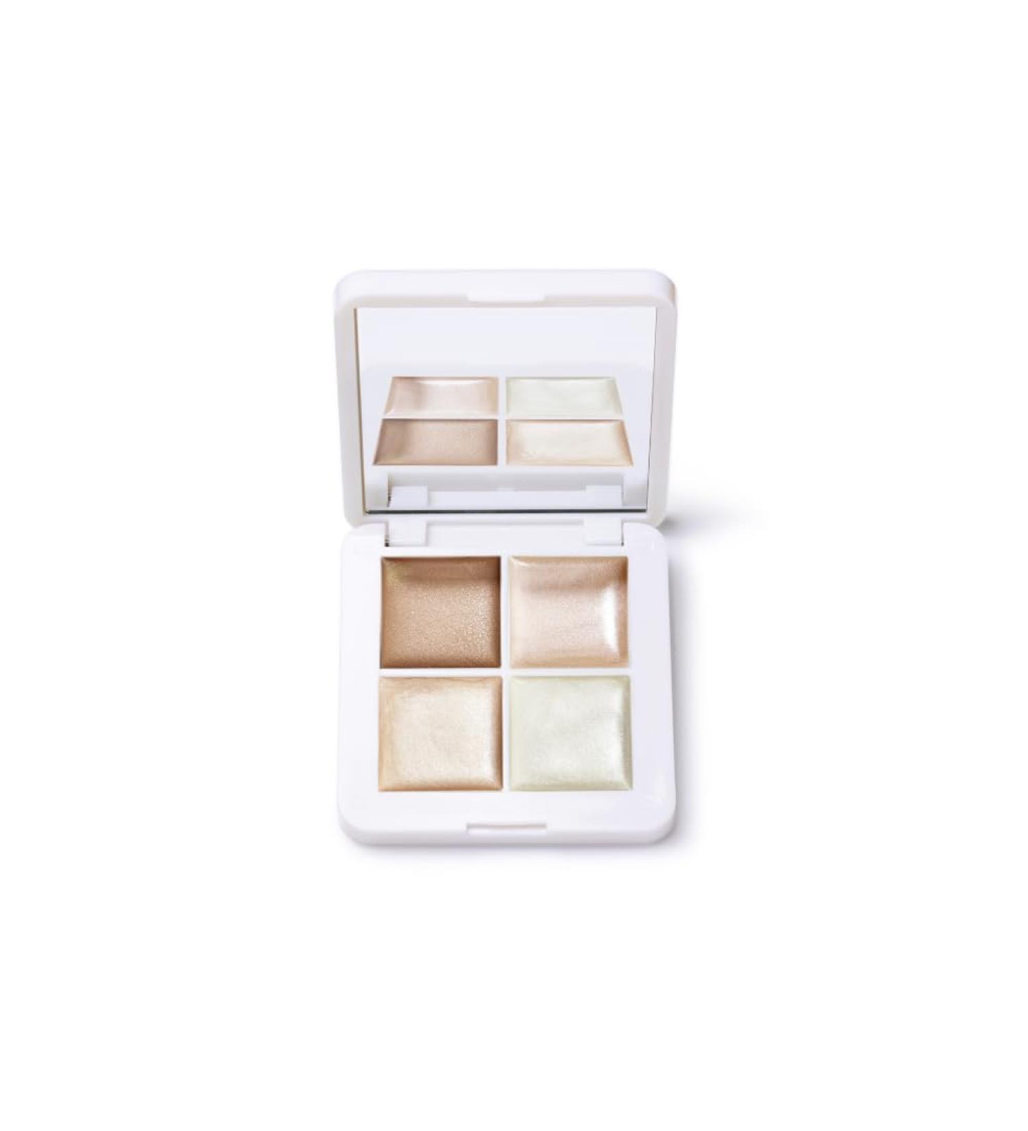 RMS Beauty Glow Quad Mini - All-in-One Makeup Palette | Cream Highlighter Blush & Lip Tint for Radiant Skin - Buy Online on GoSupps.com