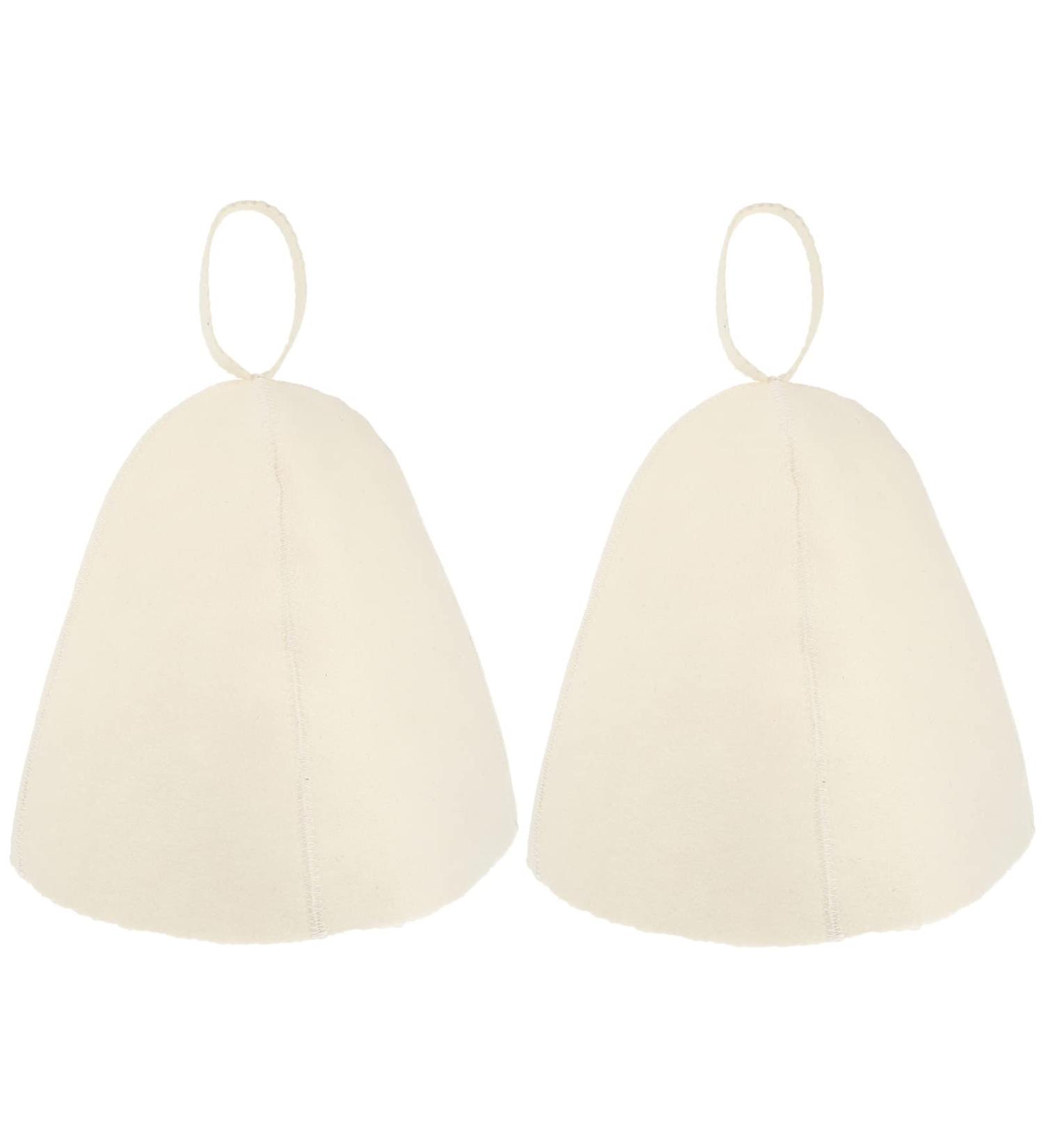 2-Piece Sauna Hat for Men & Women | Russian Sauna Cap | Banya Shower Hat | Perfect Sauna Gift - White - Buy Online on GoSupps.com