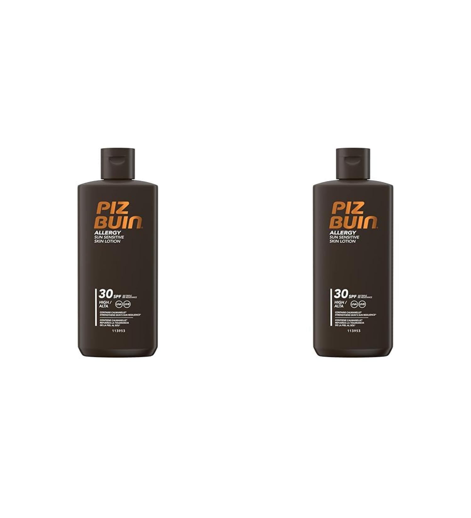 Piz Buin Allergy Sunscreen SPF 30 - Waterproof Sensitive Skin 200ml (Pack of 2) - Best Sun Protection for All Skin Types - Buy Online on GoSupps.com