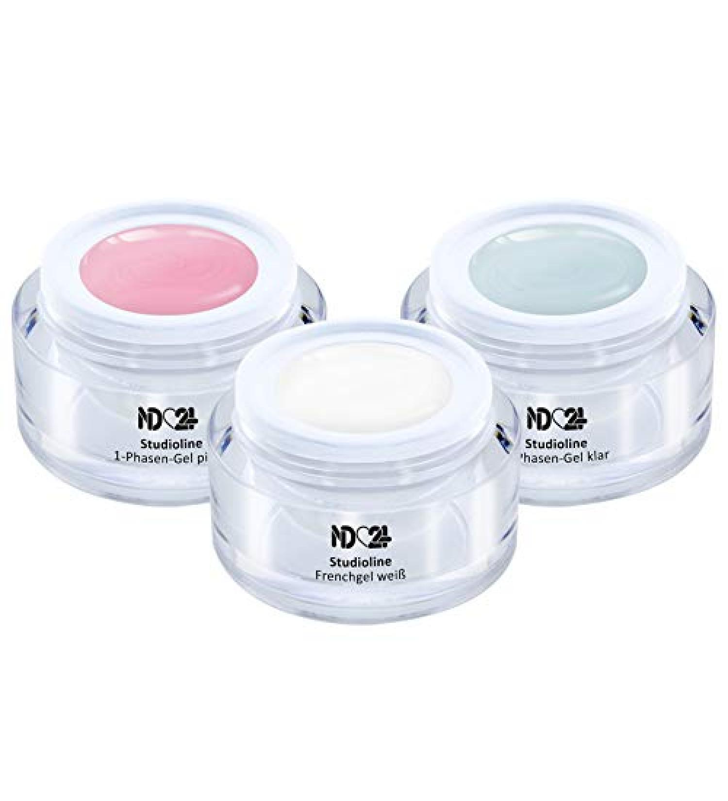 Studioline Gel Set - 1-Phase Clear Allround Pink & French White | Premium 15ml Gel - Made in Germany | International Shipping Available - Buy Online on GoSupps.com