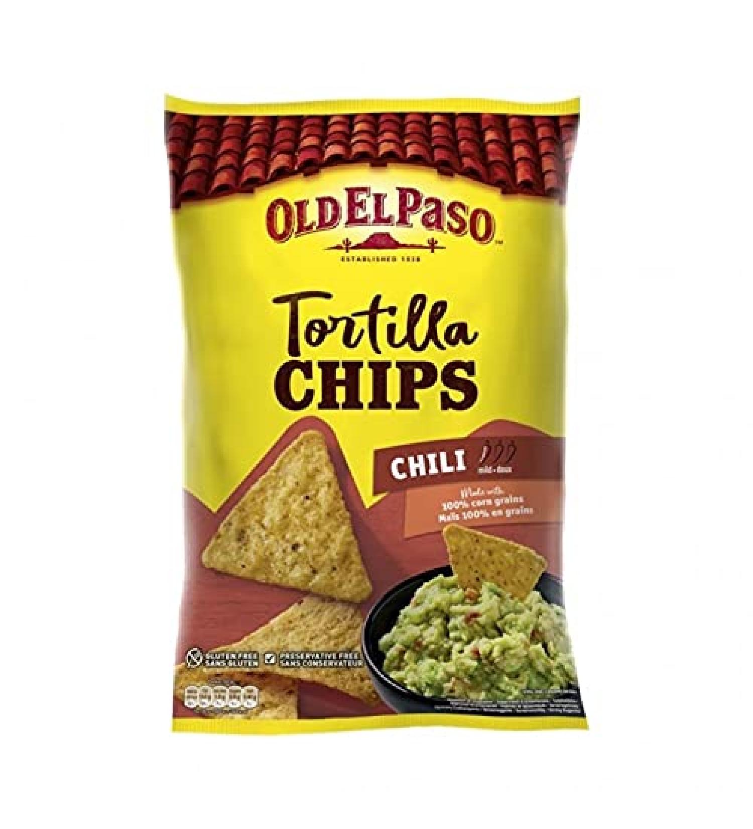 Old El Paso Tortilla Chips Chili Doux 185g (lot of 4)