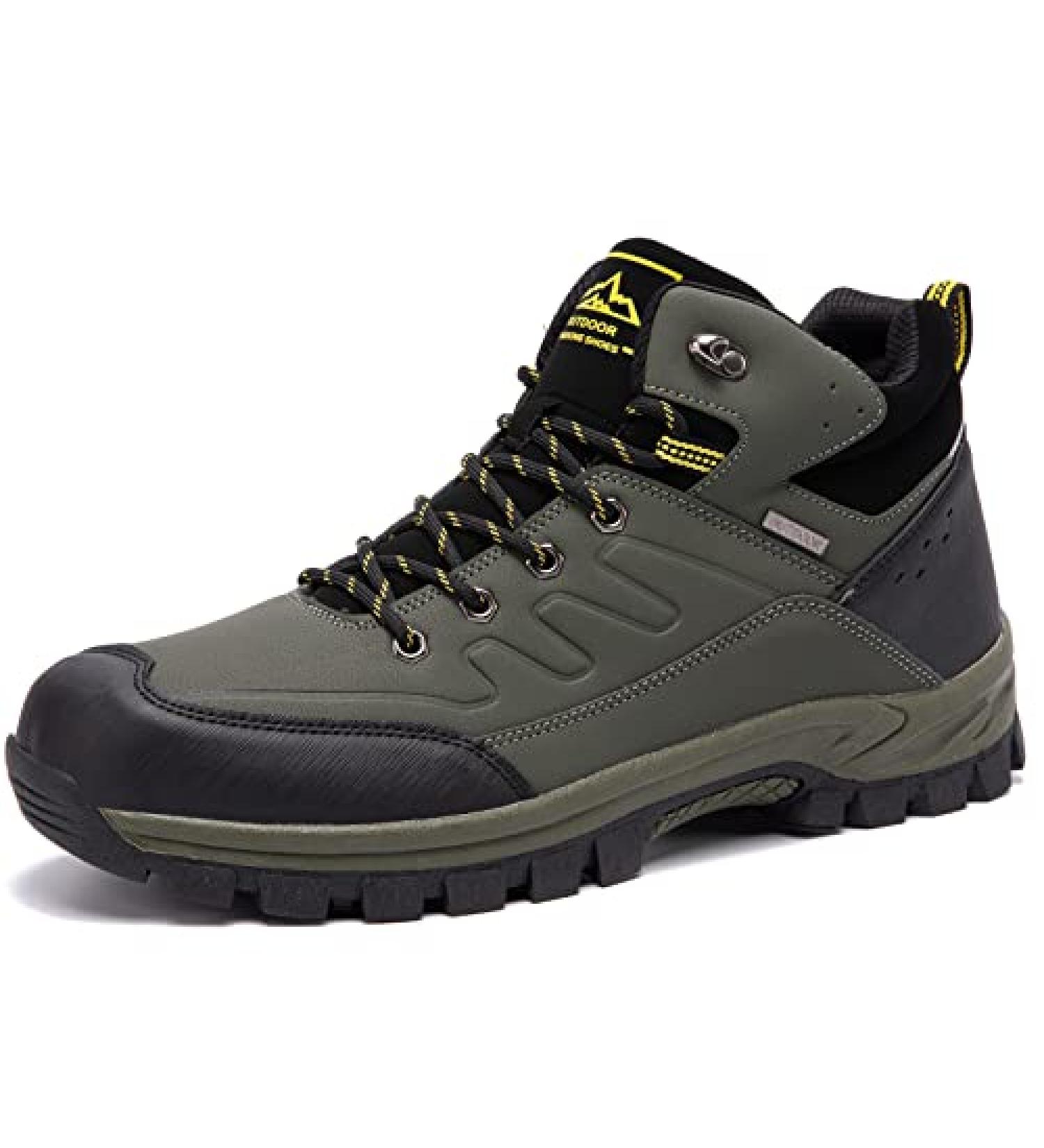 HIKLDK Men's Lightweight Ankle Hiking Boots - Breathable & Non-Slip Trekking Shoes for Outdoor Activities (Size 12, Green) - Buy Online on GoSupps.com