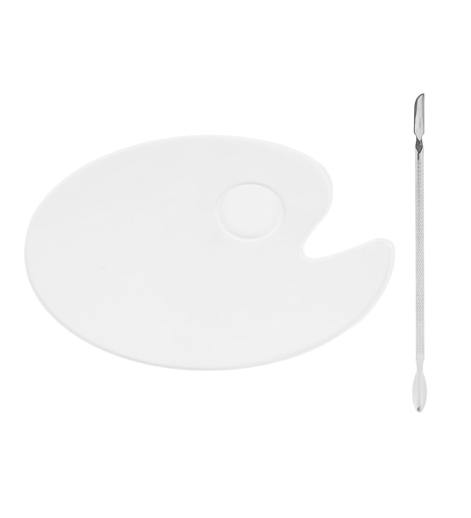 Buy Clear Nail Palette - Acrylic Makeup Mixing Tray & Spatula for Nail Art | International Shipping - Buy Online on GoSupps.com