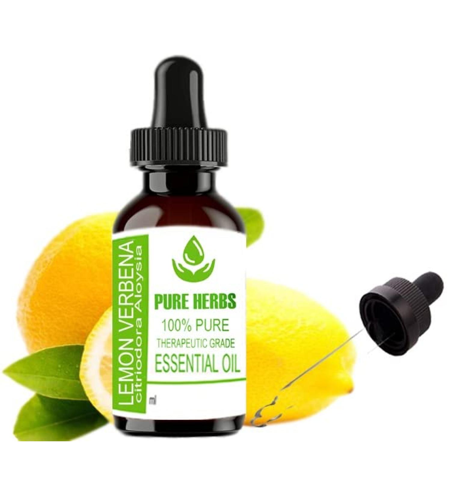 Pure Herbs Lemon Verbena Essential Oil 50ml - Citriodora Aloysia - Aromatherapy - International Shipping - Buy Online on GoSupps.com