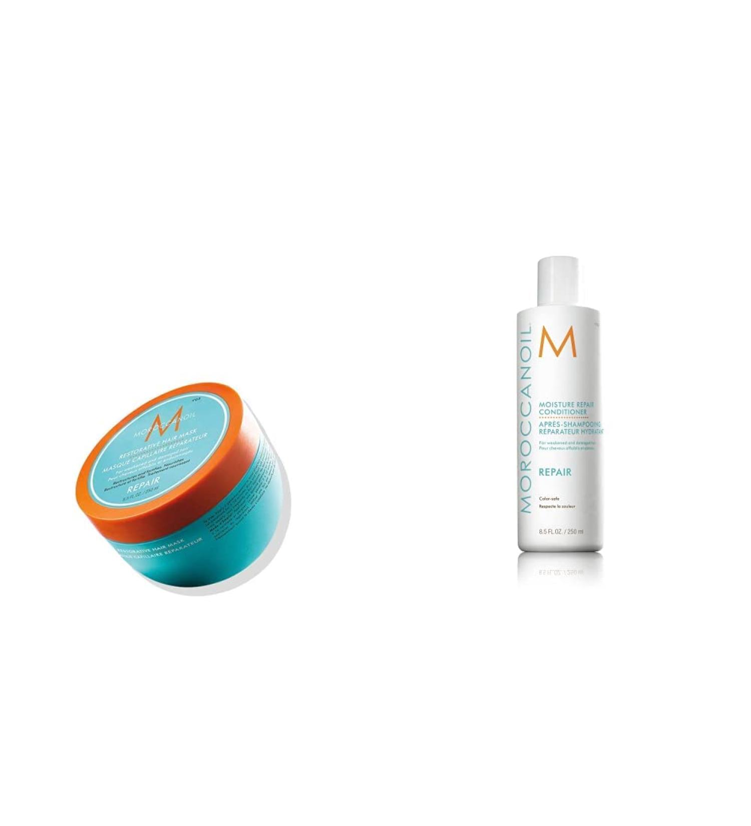 Moroccanoil Strengthening Hair Mask 250 ml & Extra Volume Shampoo Bundle Nourish & Revitalize Your Hair | International Shipping Available - Buy Online on GoSupps.com