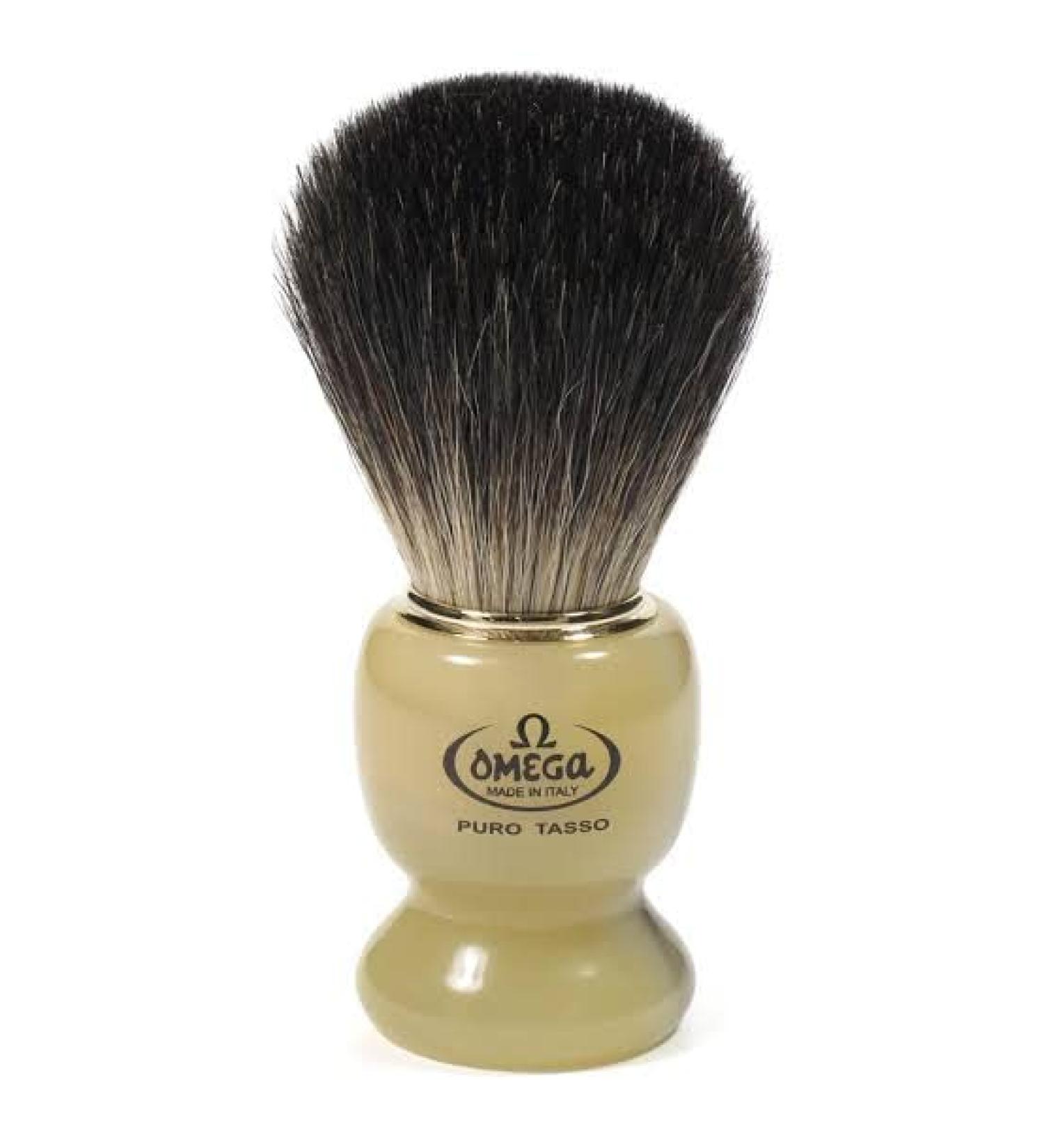 Premium Omega Black Badger Shaving Brush with Resin Handle & Stand - International Shipping Available - Buy Online on GoSupps.com