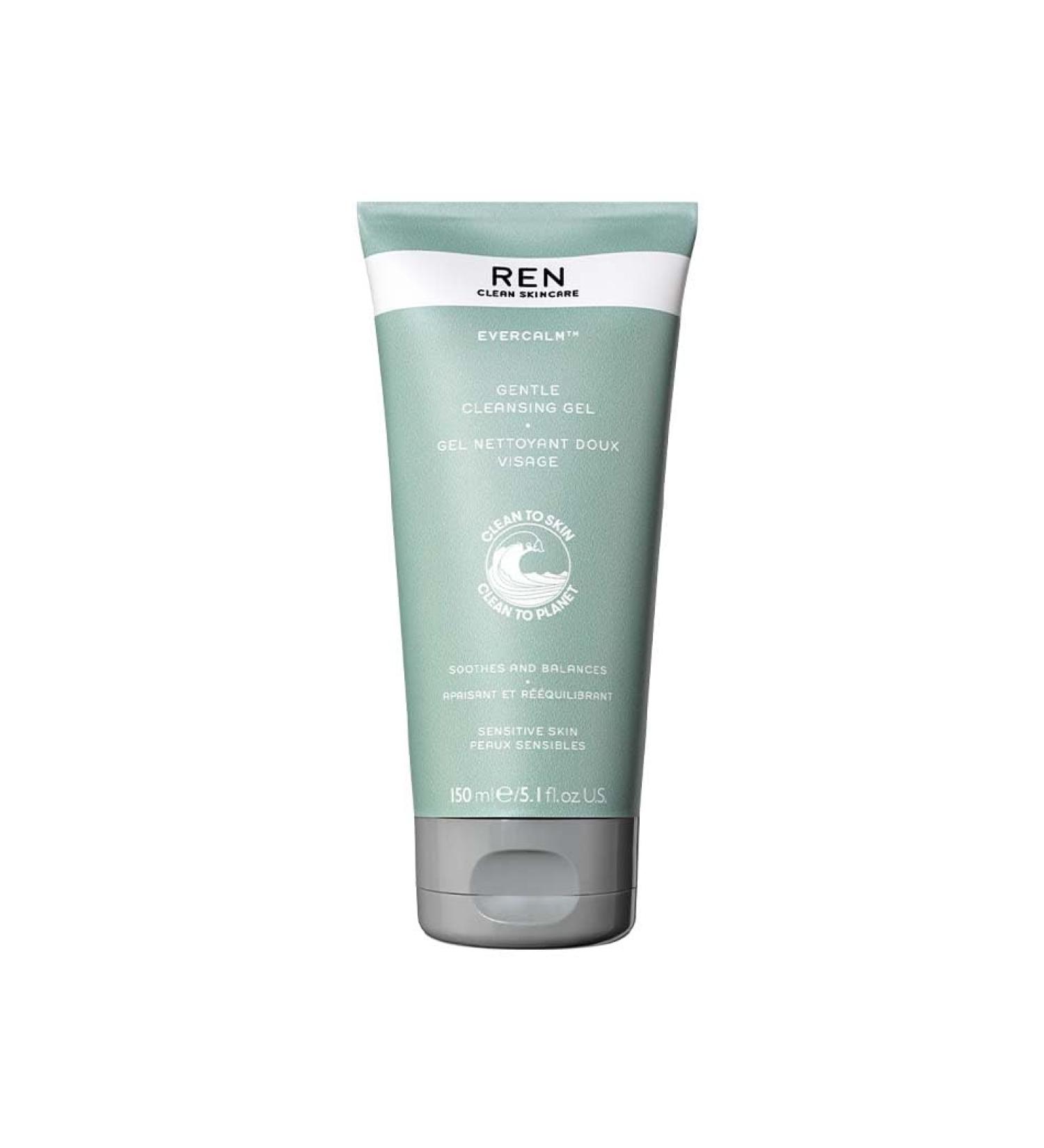 REN Evercalm Gentle Cleansing Gel - Natural Makeup Melting Facial Cleanser for Sensitive Skin - 5.1 Fl Oz - Buy Online on GoSupps.com