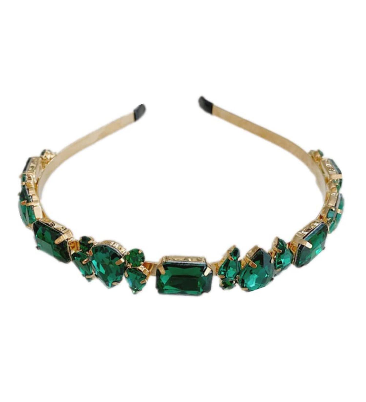 Teensery Alloy Rhinestone Headband - Sparkling Crystal Hairband for Women and Girls (Green) - Buy Online on GoSupps.com