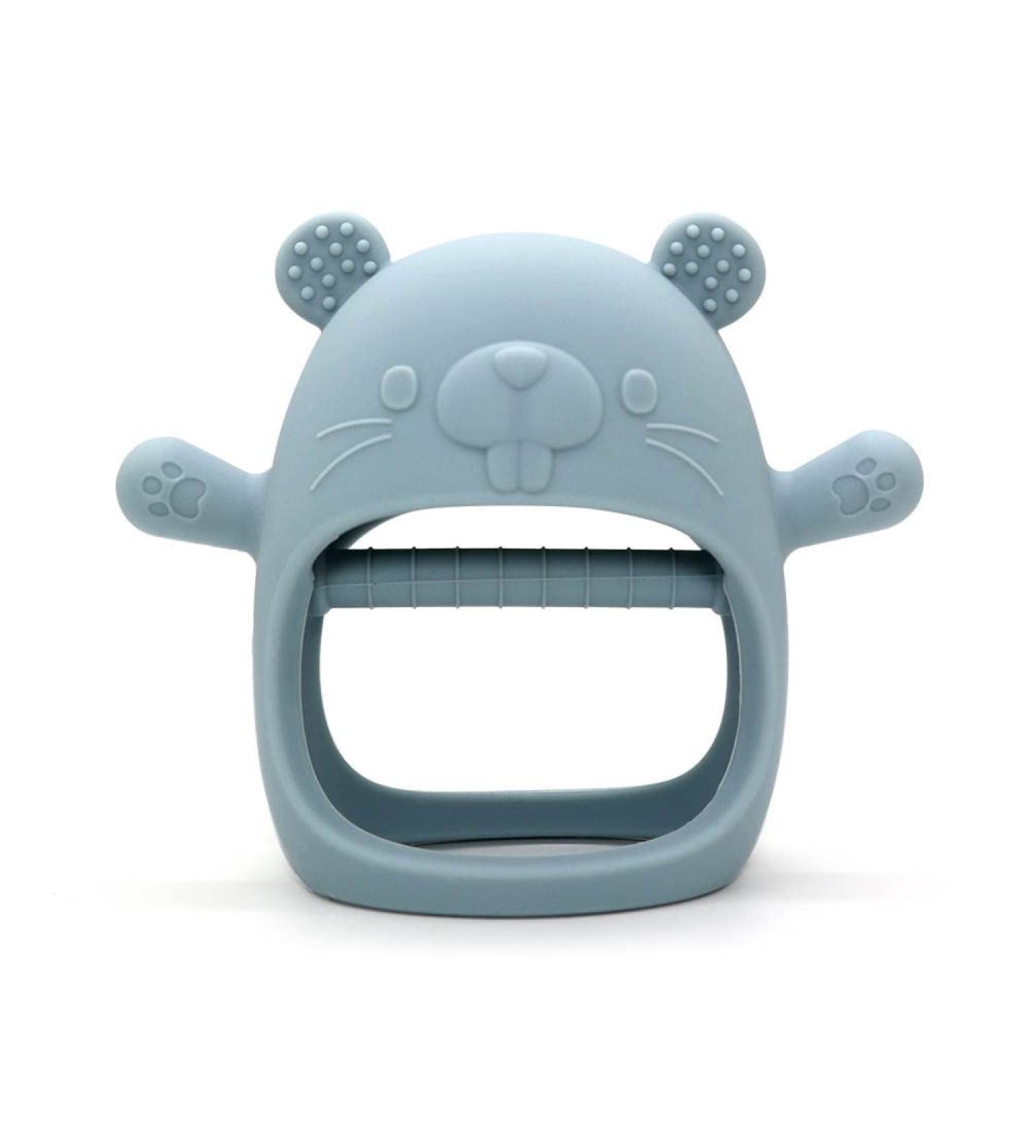 KRA Silicone Baby Teething Toy | BPA Free | Anti Choking Hazard | Handheld Teething Soothing Toy for Infants 3+ Months (Powder Blue) - Buy Online on GoSupps.com
