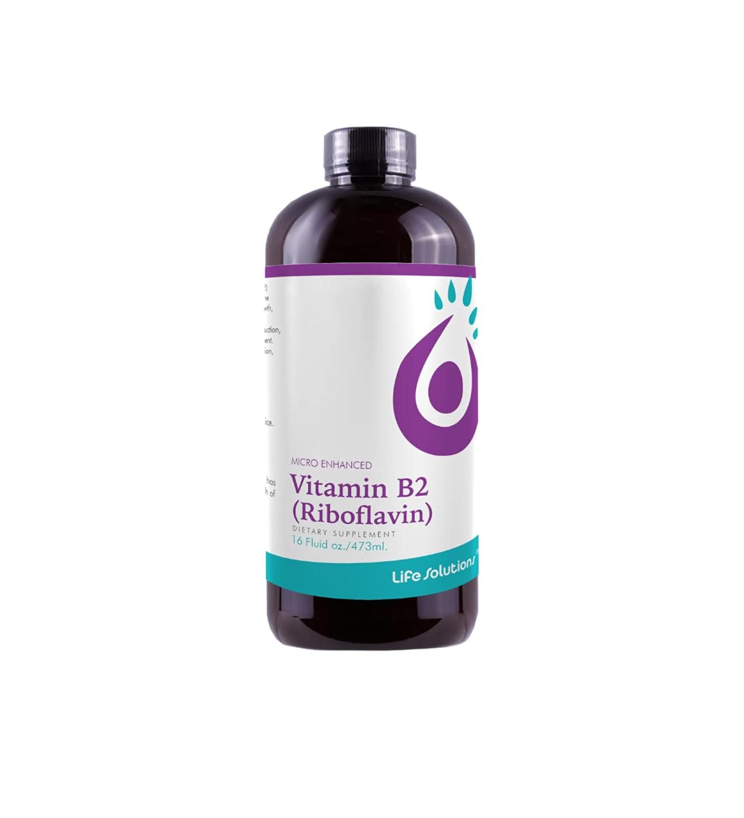 16oz Liquid Vitamin B2 (Riboflavin) Dietary Supplement - Professionally Formulated Natural Products - Buy Online on GoSupps.com