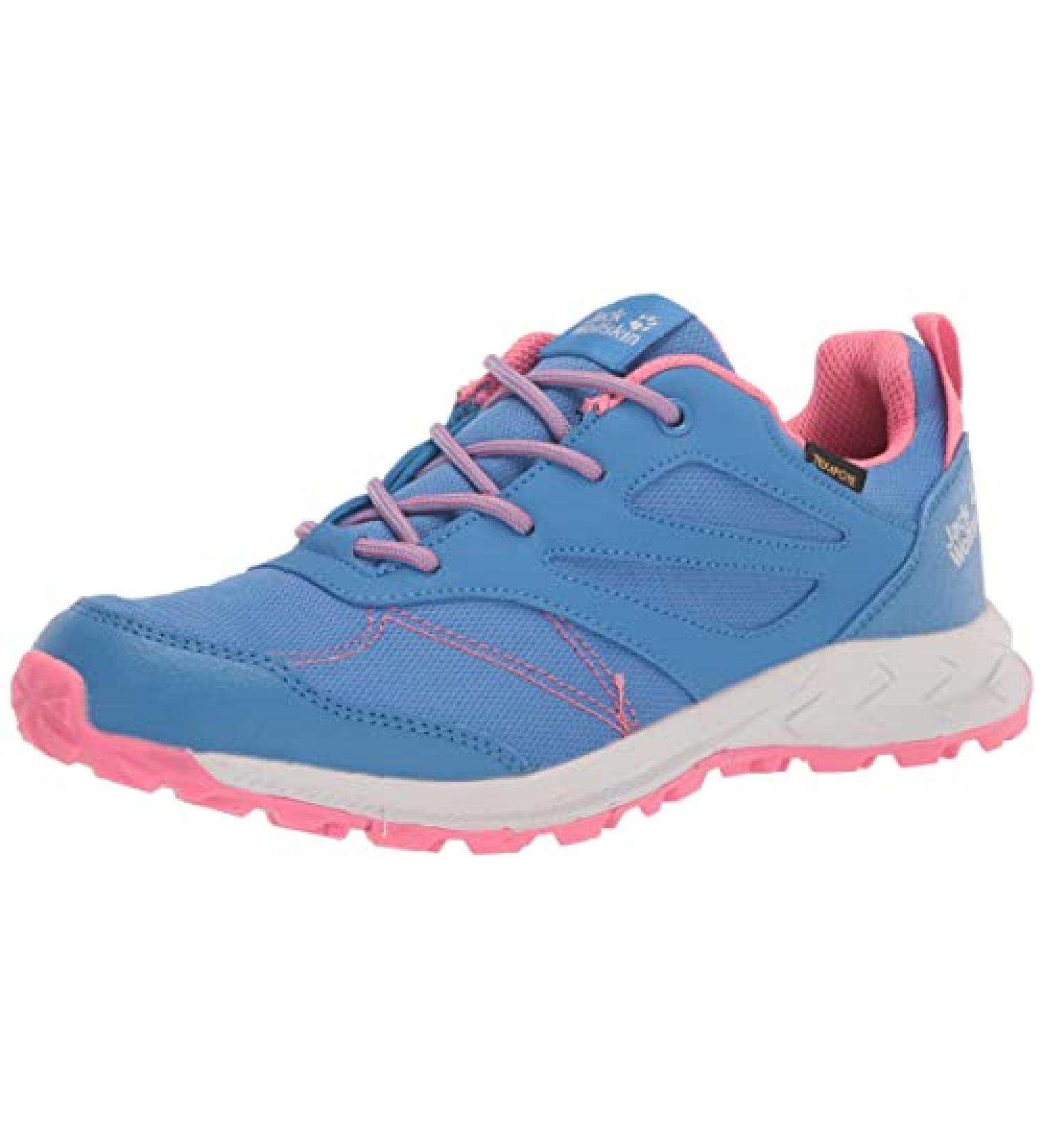 Jack Wolfskin Big Kid Hiking Boot - Unisex, Blue/Coral, Size 3 (8-12 Years) - Buy Online on GoSupps.com