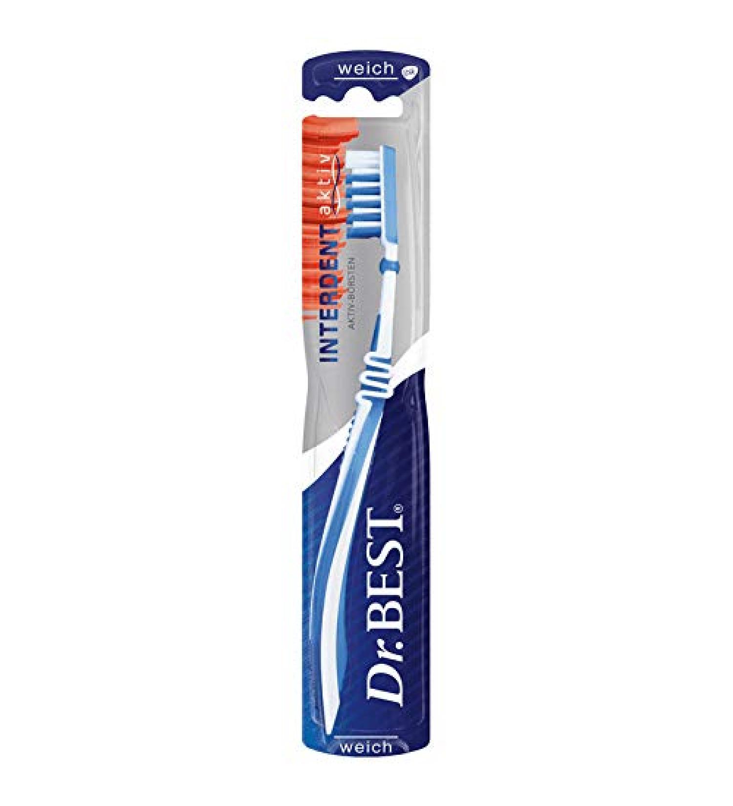 Dr.BEST Interdent Active Toothbrush Soft (6 x 1 piece) for thorough cleaning of the interdental spaces with special bristles