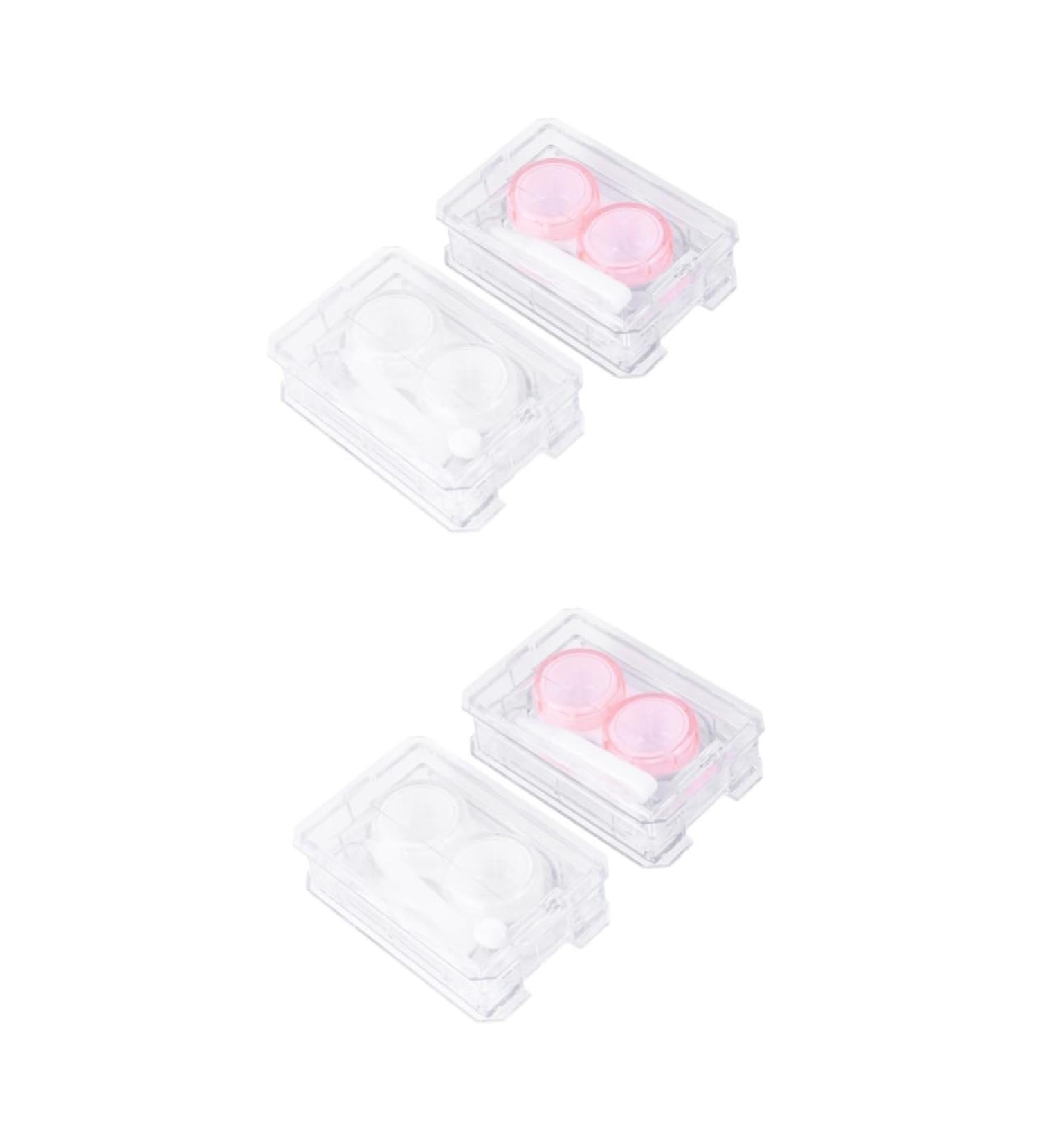 Buy Solustre Mini Container Set for Colored Contact Lenses | 4-Piece Kit with Tweezers Mirror & Cleaning Case - Cute & Convenient! - Buy Online on GoSupps.com