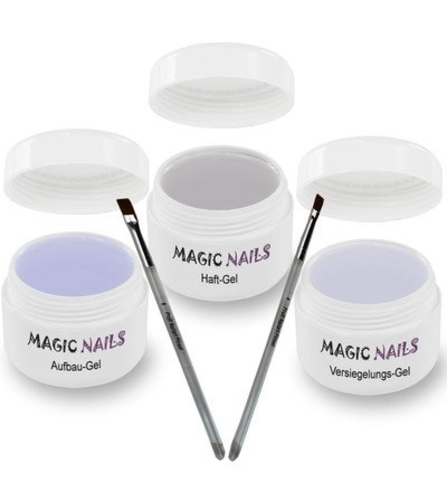Magic Items 3-piece GEL SET ADHESION BUILDING SEALING GEL 15ml +2 BRUSHES
