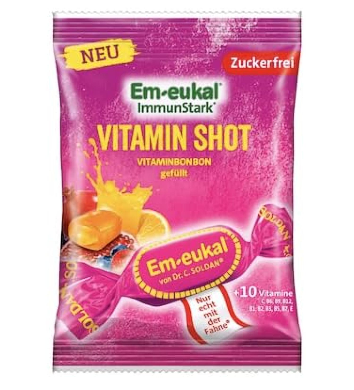 Vitamin Shot - Bonbons allemagne saveur classique confiserie traditionnelle au go t frais et agr able recette originale suisse paquet familial - Compatible avec Em-Eukal - 75g