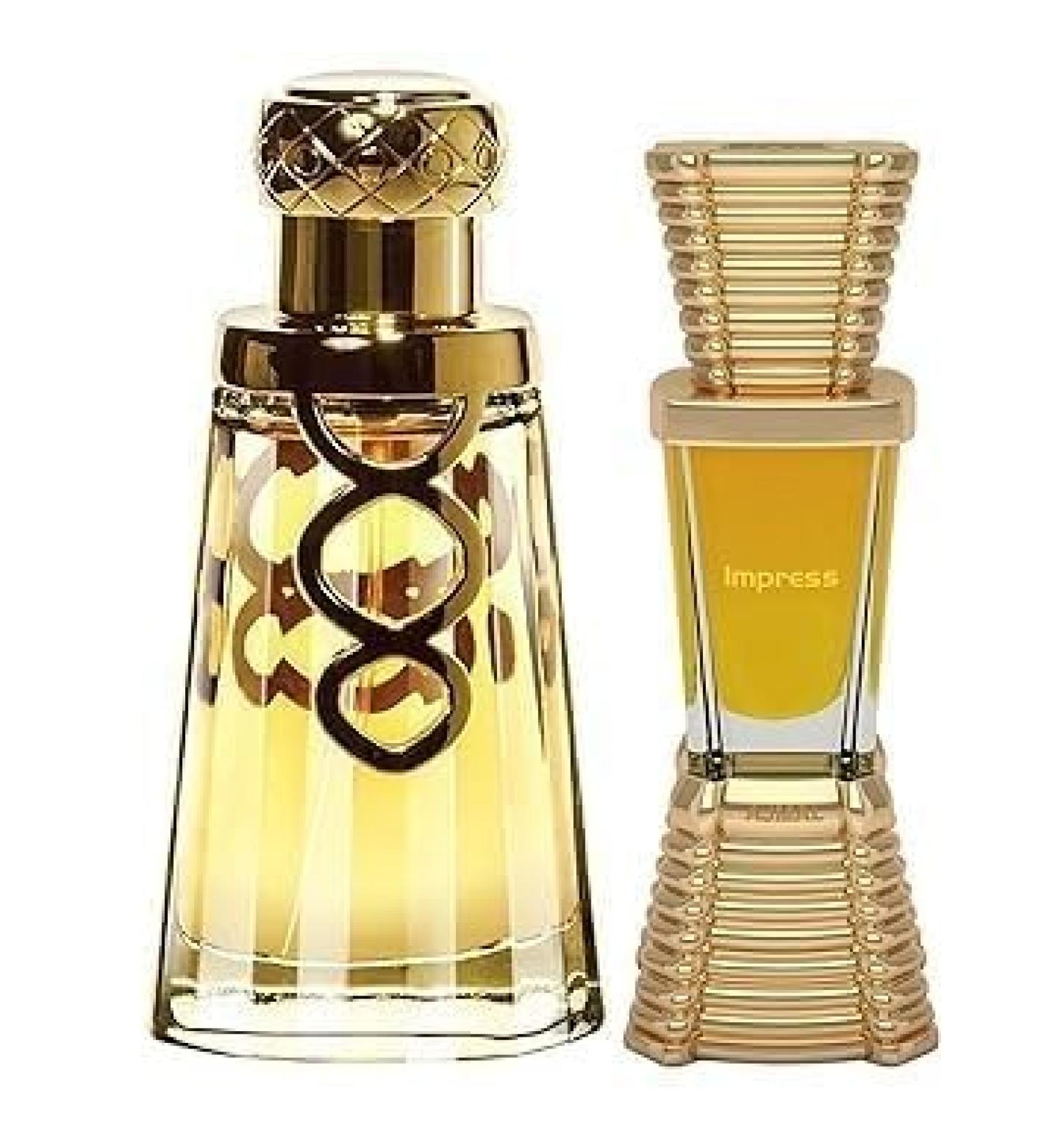 Khallab EDP Woody Oudh Perfume 50ml for Unisex and Impress Concentrated Perfume Oil Citrus Alcohol-free Attar 10ml for Men