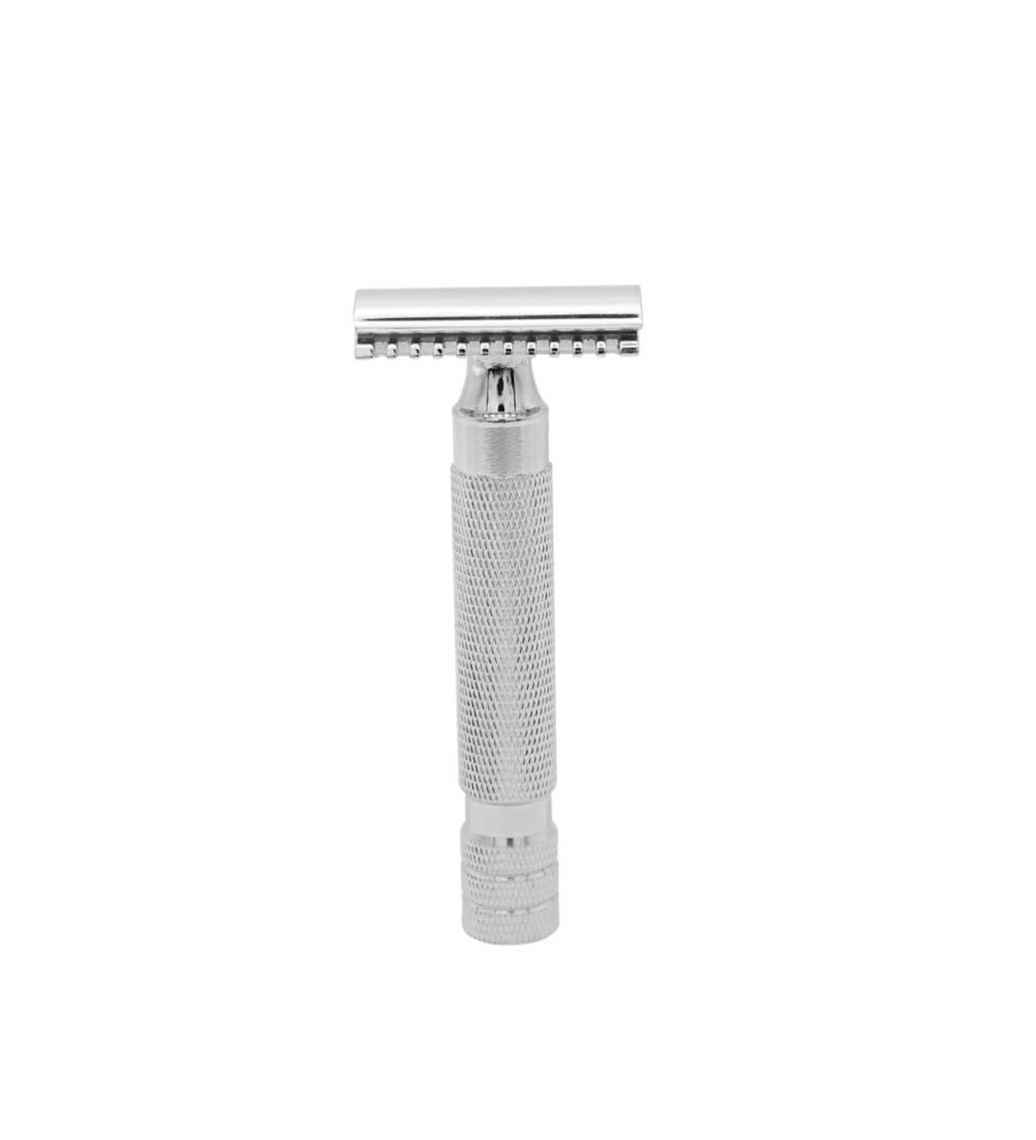 Beavorty Wooden Safety Razor for Men | Premium Double Edge Razor with Silver Holder - Eco-Friendly Grooming - Buy Online on GoSupps.com