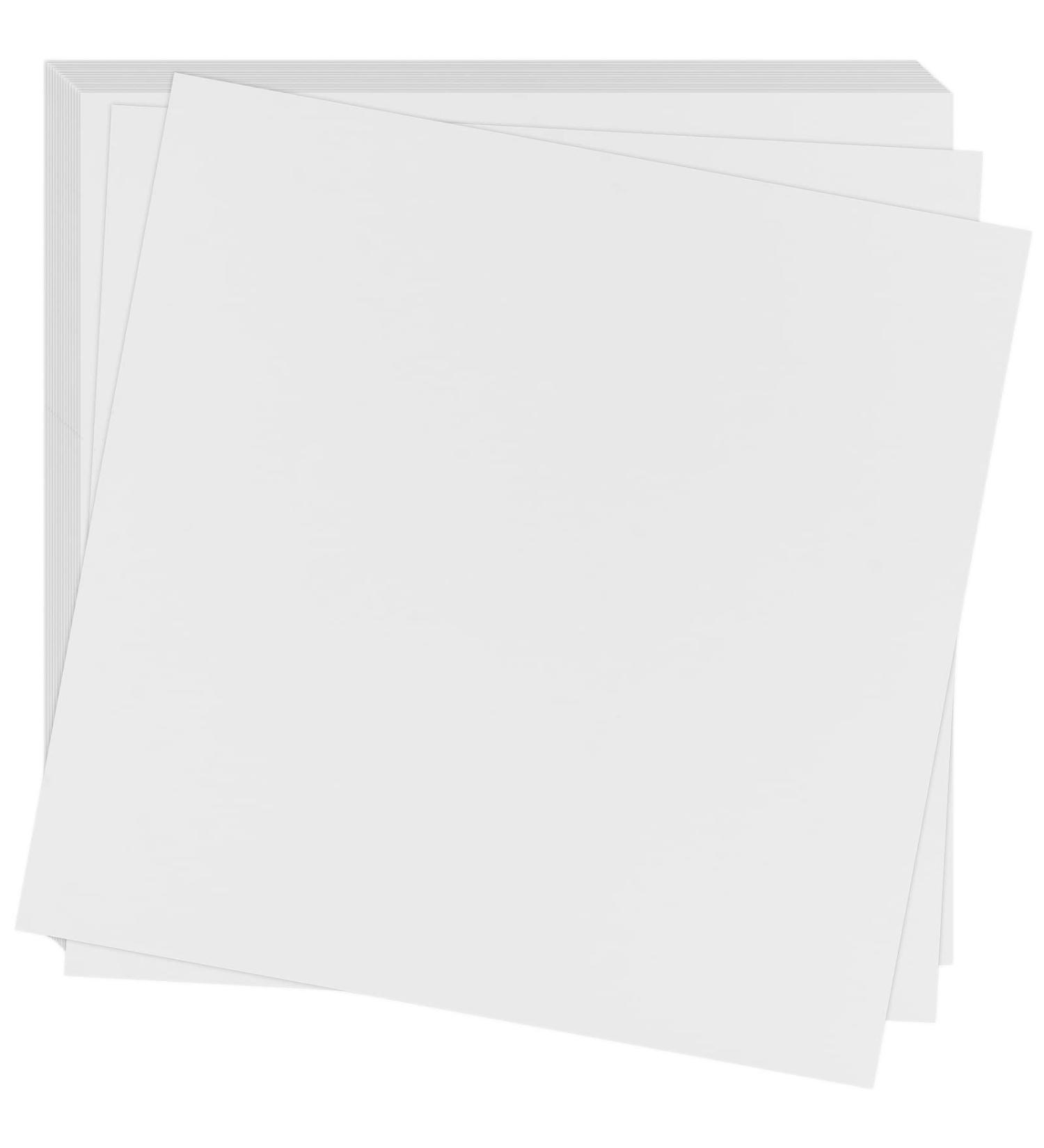 50 Sheets 12x12 White Chipboard | Medium Weight Cardboard for Scrapbooking, Frames, Art & DIY Projects - Buy Online on GoSupps.com