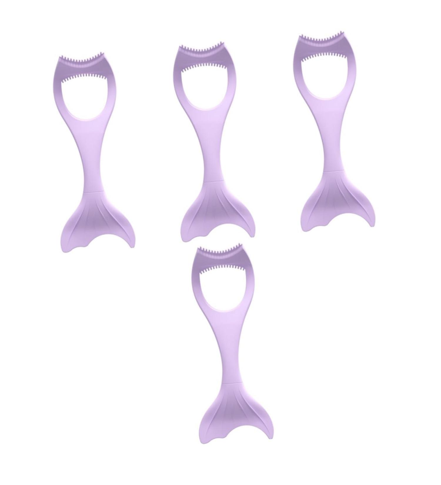 Beavorty Makeup Applicator 4pcs Mascara Brush Makeup Mascara Silicone Makeup Brush Women Silicone Eyeliner Imprint Shield 1 count (Pack of 1) Violetx4pcs - Buy Online on GoSupps.com