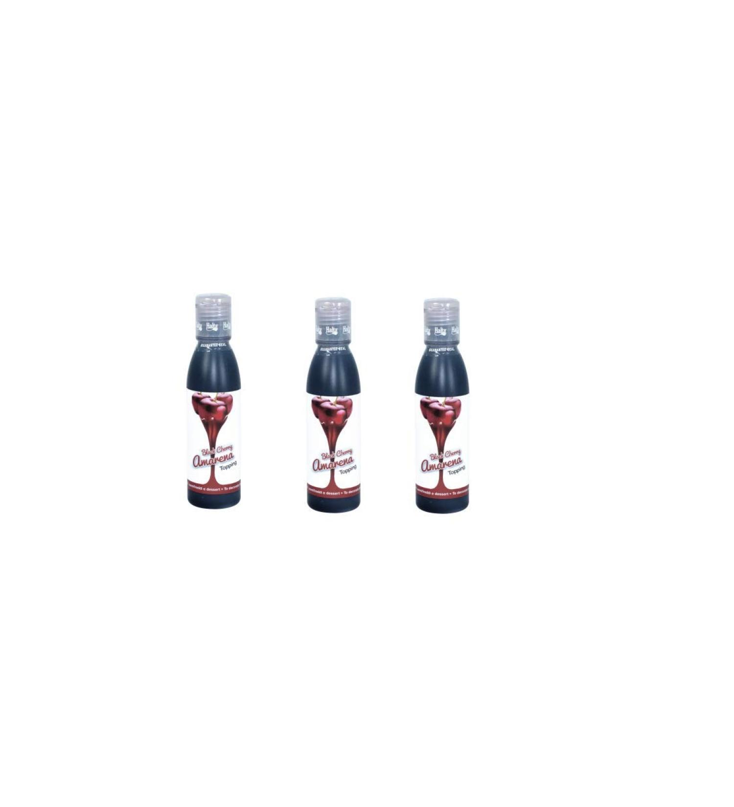 Halta Halta Topping Amarena 200g Black Cherry Sauces for Ice Ice Dessert and Cakes - Pack of 3
