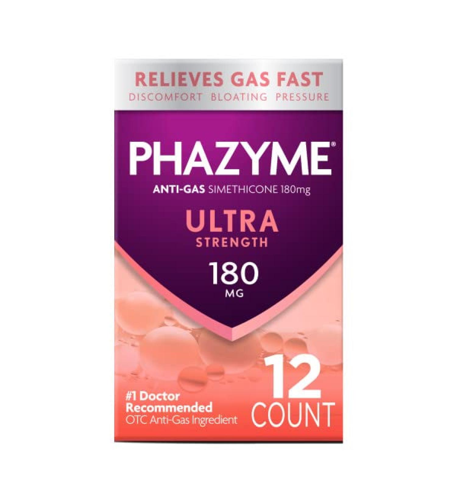 Phazyme Ultra Strength Gas & Bloating Relief Fast Gels - 12 Pack - Buy Online on GoSupps.com