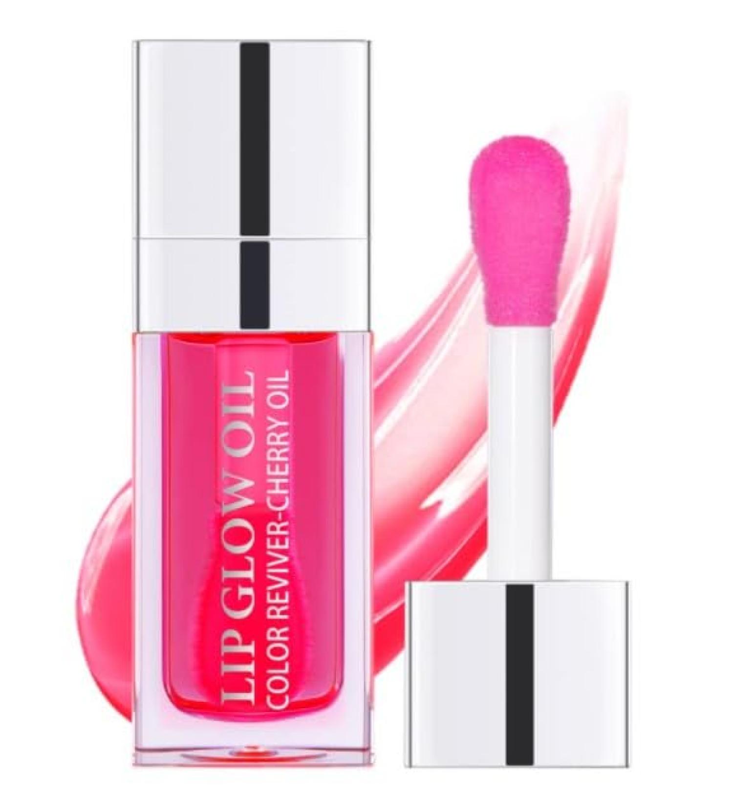 Hydrating Lip Oil & Plumper Gloss - Moisturizing Non-Sticky Cherry Lip Care | Enhance Your Smile - Buy Online on GoSupps.com