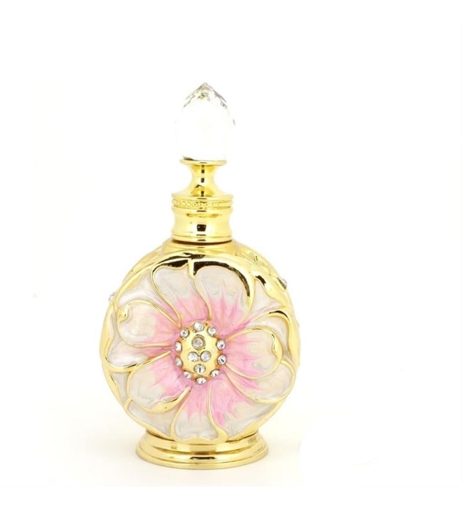 DFJOENVLDKHFE Perfume Bottle Empty Frosted Glass Essential Oil Bottle Refillable Empty Jewelry Decoration Crystal Bottle (Size : Pink Rose 12ml) - Buy Online on GoSupps.com