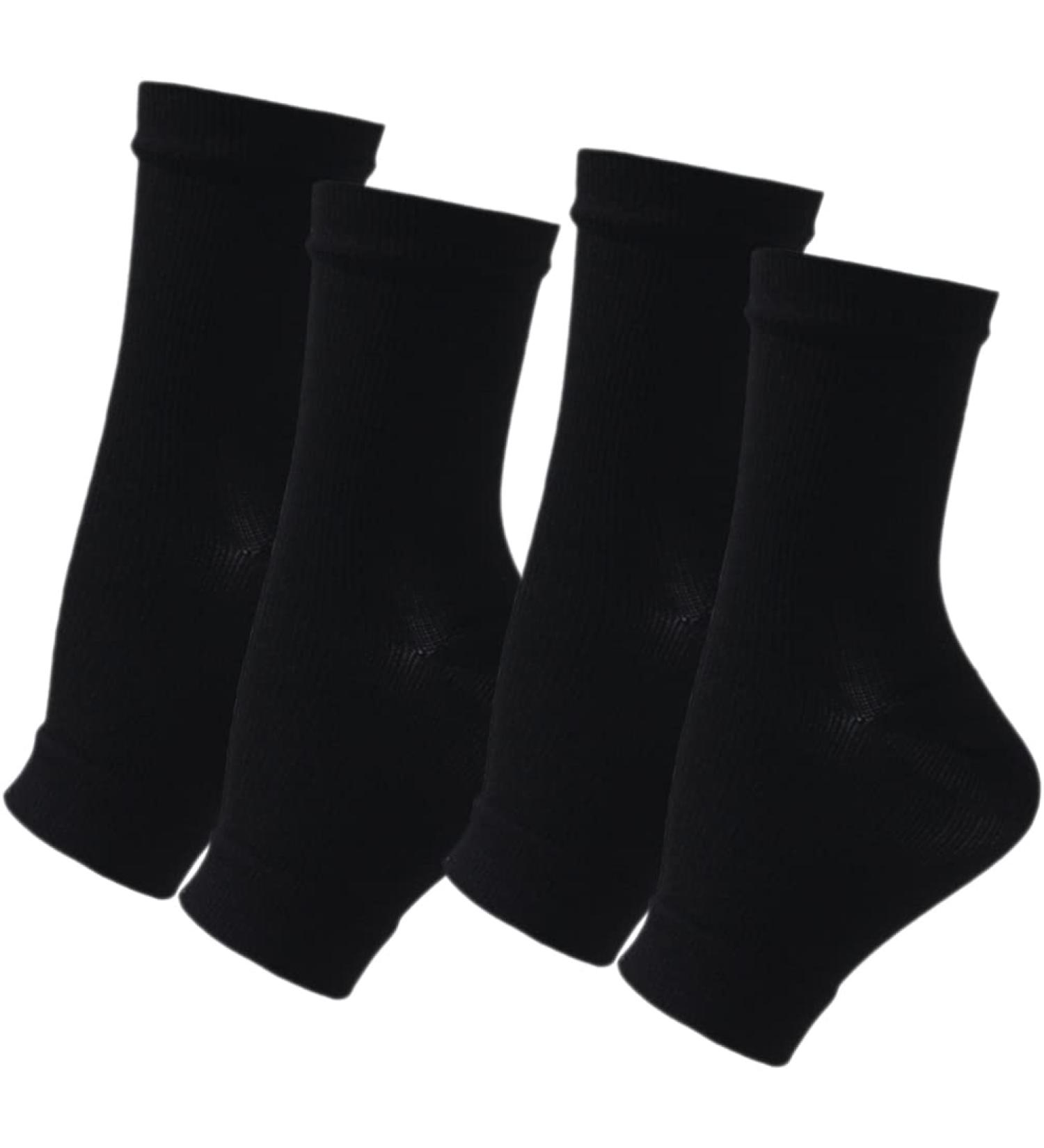Shop Hemoton Ankle Compression Socks - 2 Pairs for Peroneal Tendonitis Relief | Comfortable Cotton Sleeve for Men & Women - Heel Protectors in Black 25x7CM - Buy Online on GoSupps.com