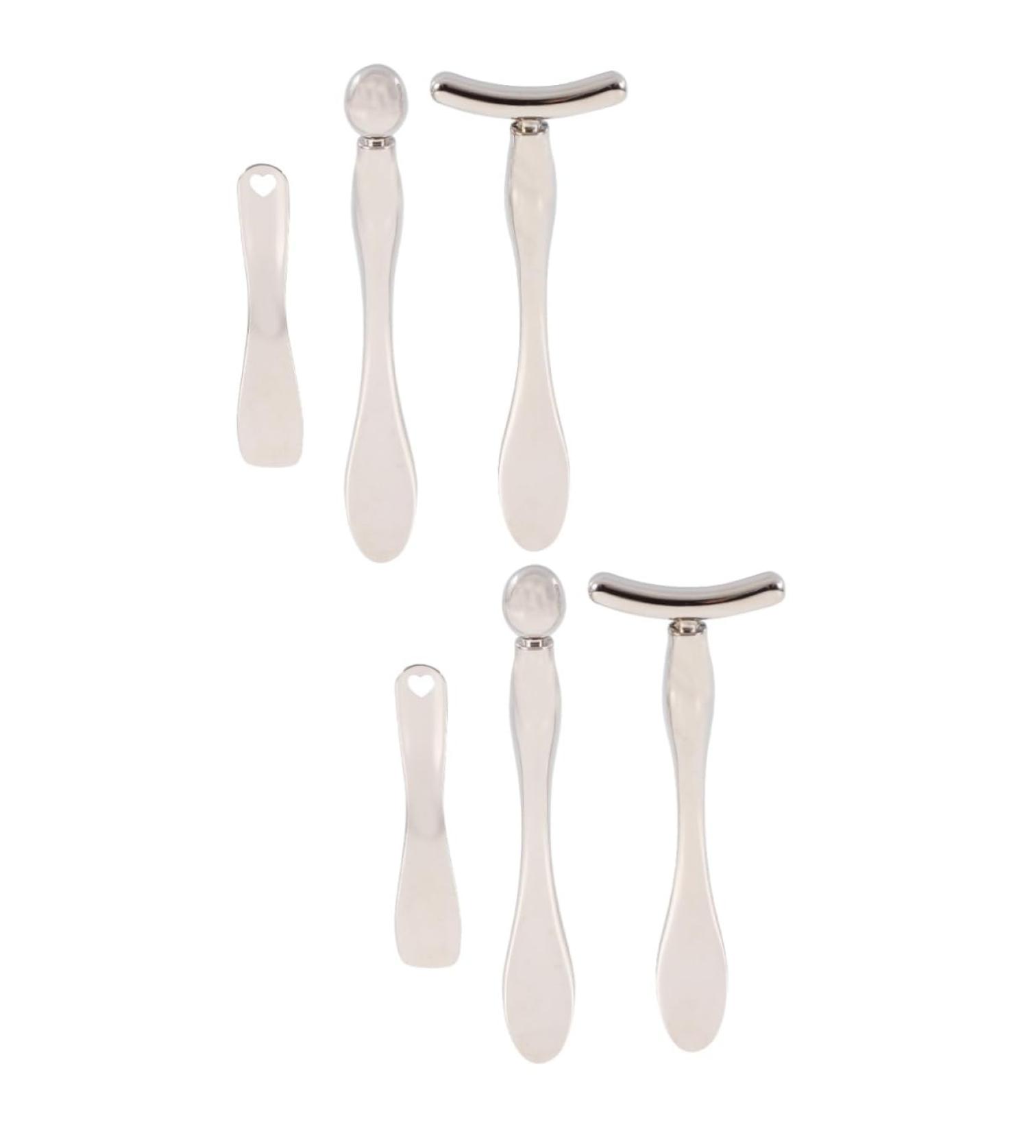 MAGICLULU 6 Pi ces masseur oculaire cuill re de massage des yeux beaut du visage rouleau massage outils de maquillage cuill re cr me maquillage pour les yeux miniature Spatule M tal - Buy Online on GoSupps.com