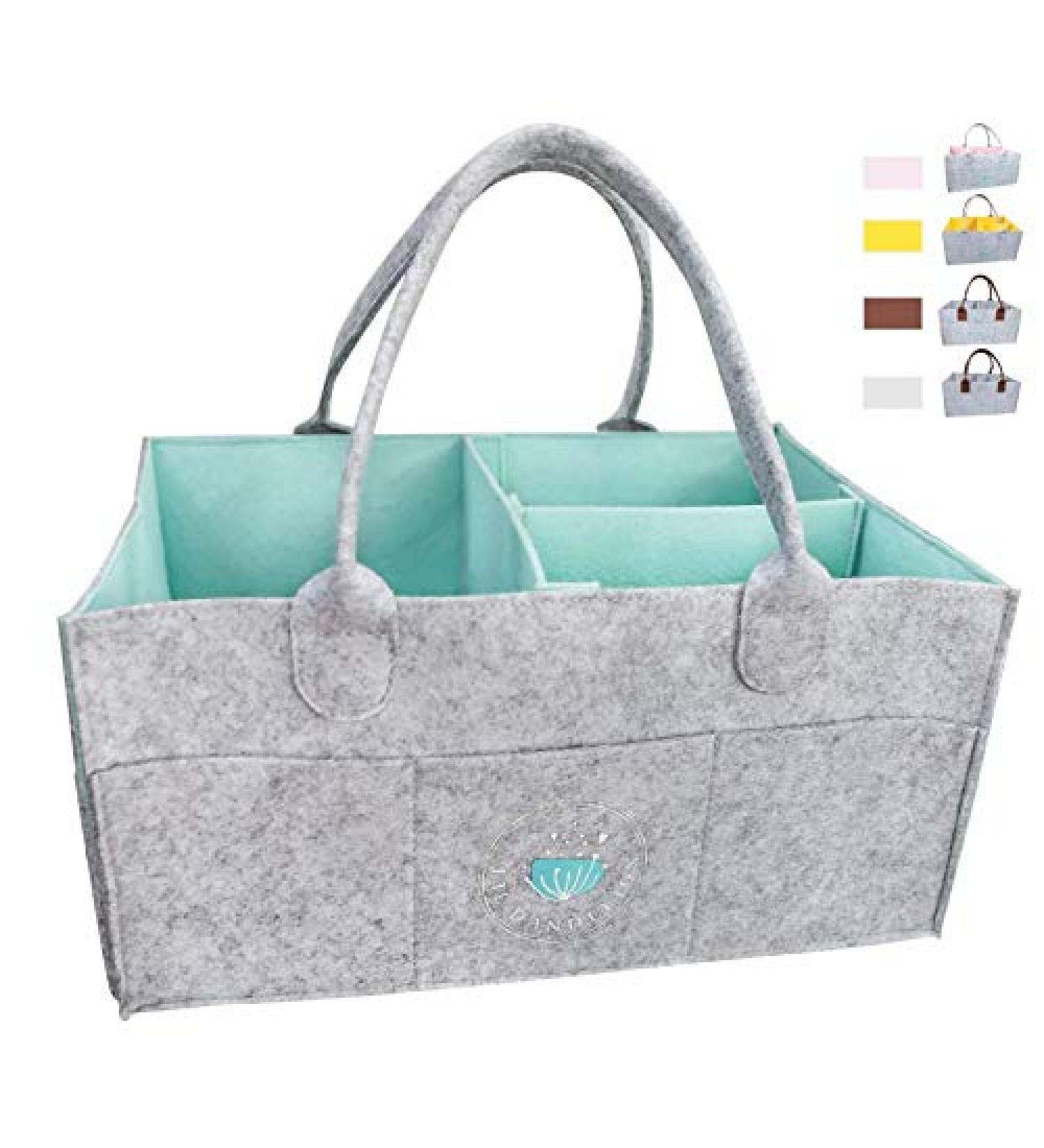 Baby Diaper Caddy Organizer - Large Portable Nursery Storage Bin for Boys and Girls | Travel Car Organizer - Newborn Registry Essential (Blue) - Buy Online on GoSupps.com
