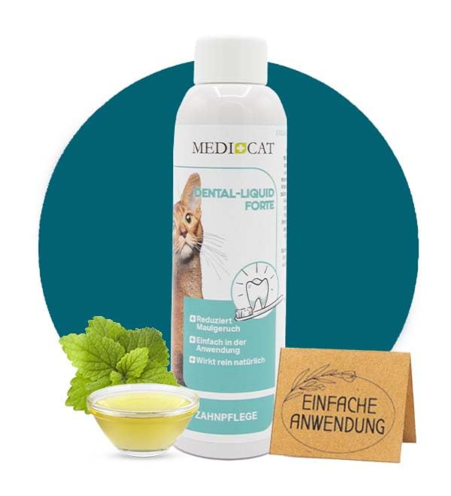 Medicat Dental Liquid Forte for Cats - Tartar Prevention & Fresh Breath - 150 ml | Daily Tooth Care Solutions - Buy Online on GoSupps.com