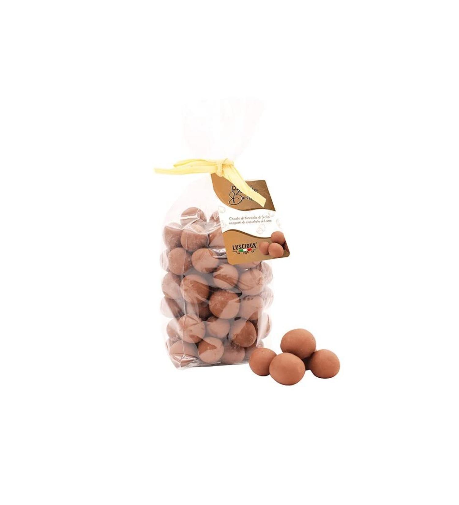 LUSCIOUX LUSCIOUX Petits Grains Bont In Envelope with Bow 200g (Sicilian Hazelnuts with Wick. Milk)